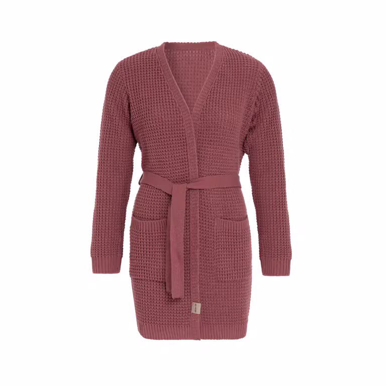 Robin Gebreid Vest Stone Red - 36/38 - Met steekzakken