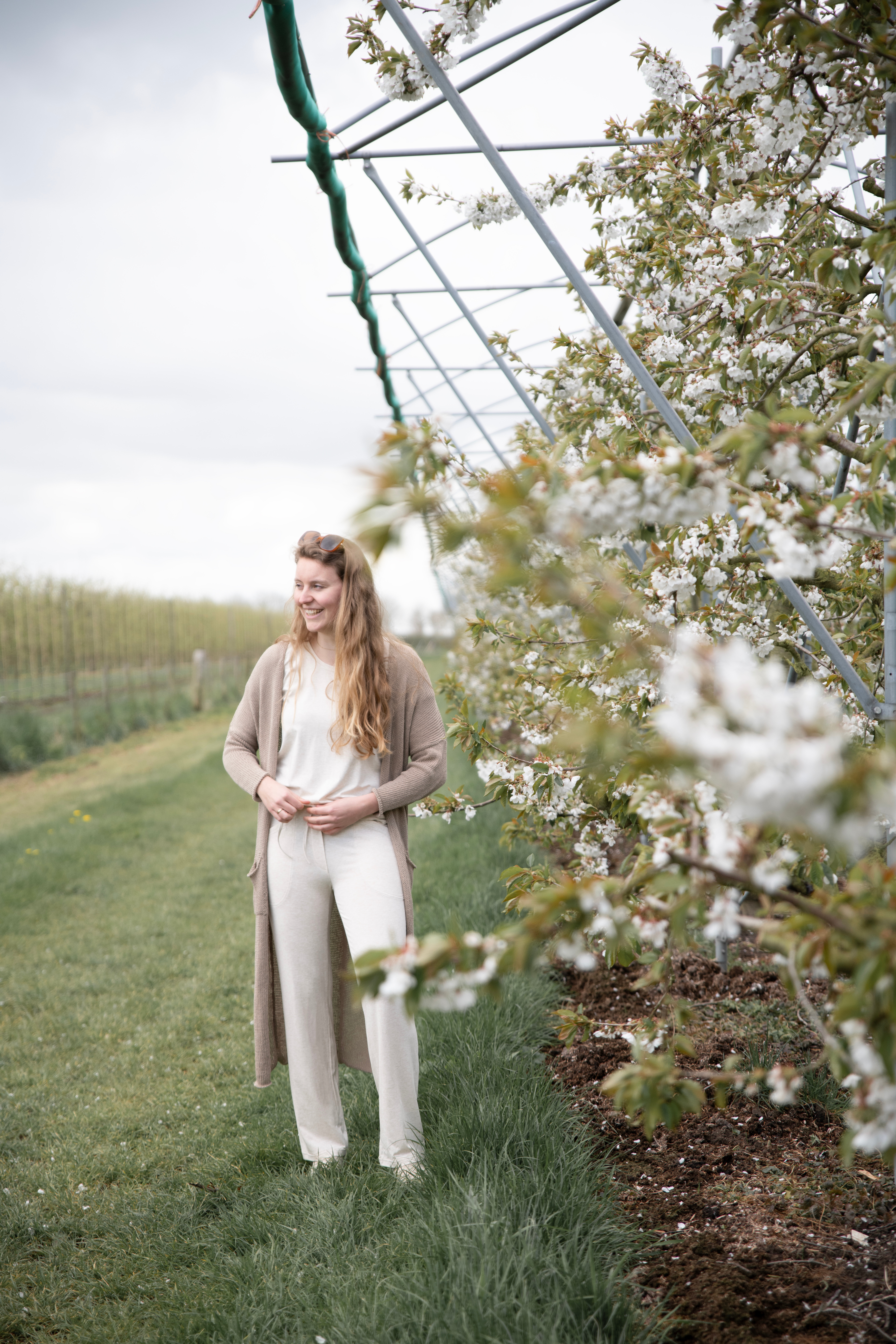 Jasmin Lange Strickjacke Leinen - 36/38 - Mit Taschen
