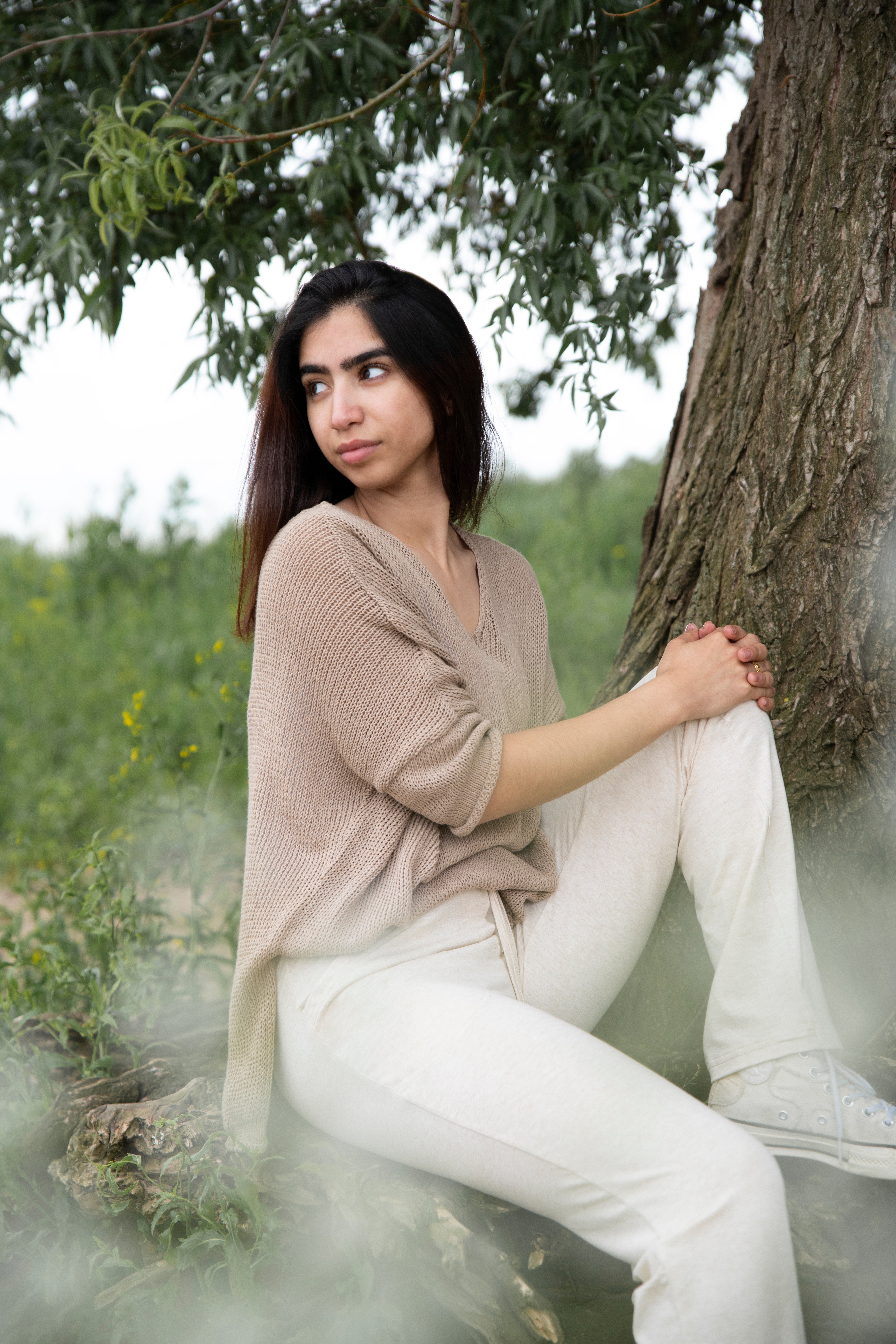 Jasmin Strickpullover V-Ausschnitt Grau - 36/44
