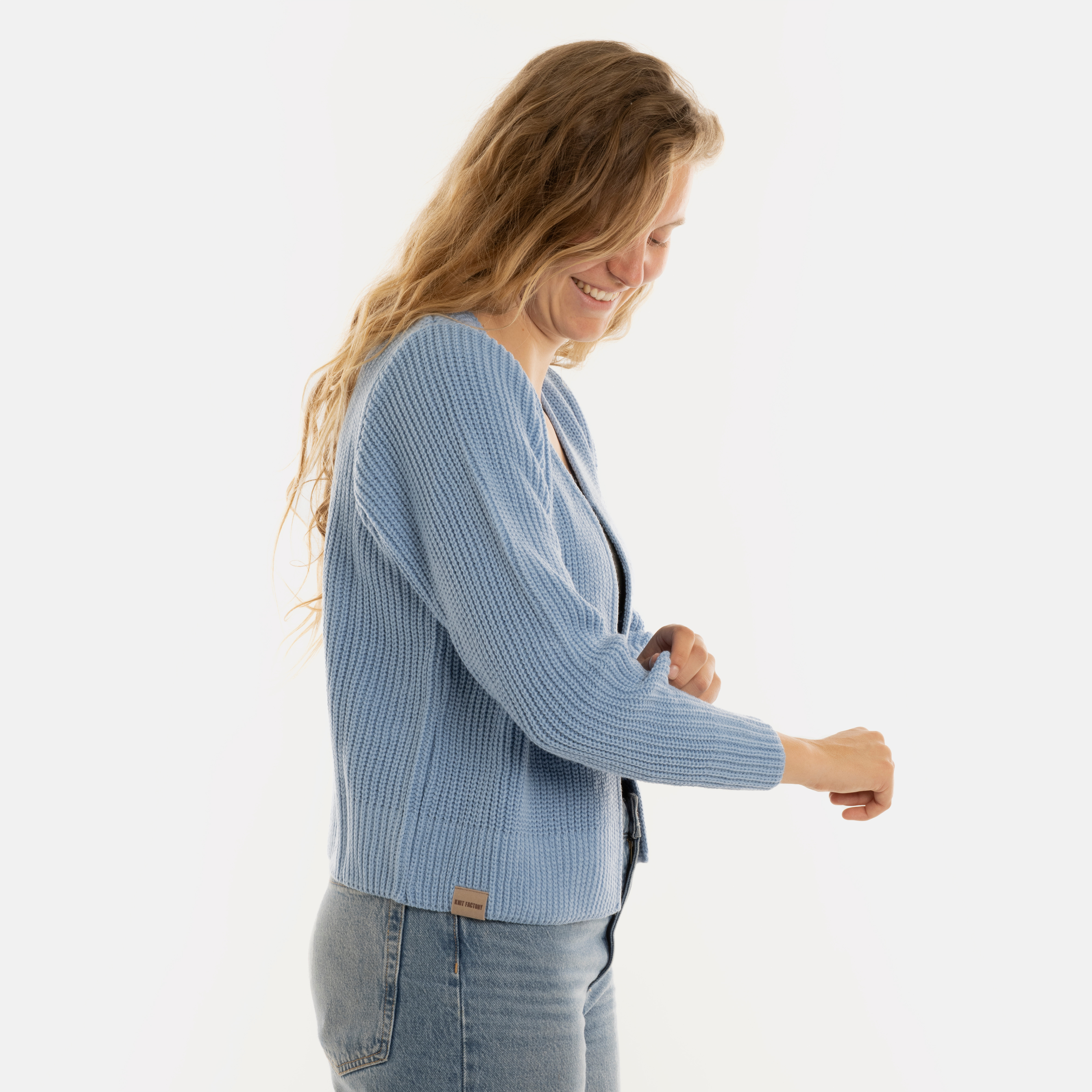 Lenny Kurze Strickjacke Crystal Blue - 40/42