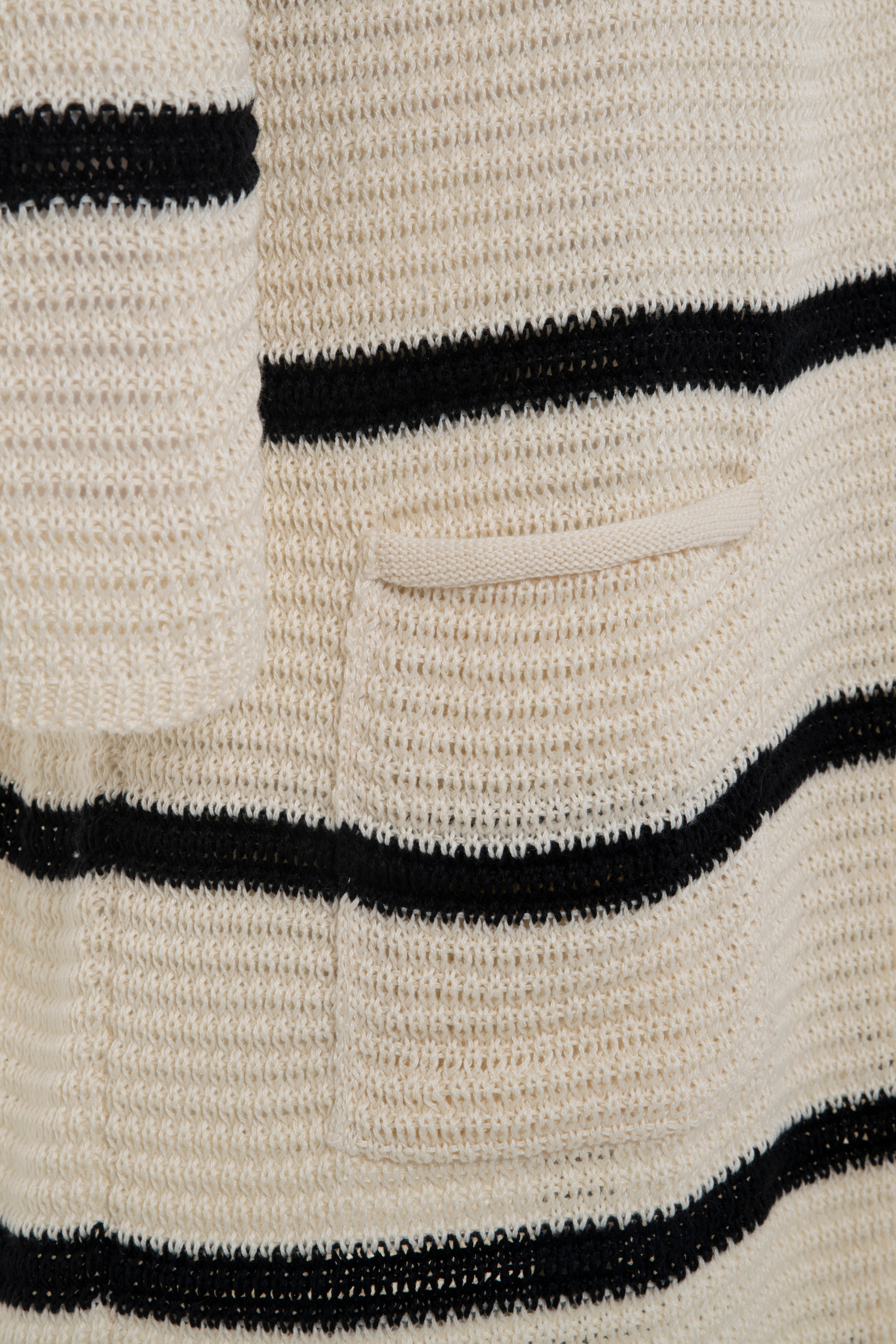 Bibi Lange Strickjacke Beige/Schwarz - 36/38 - Mit Taschen