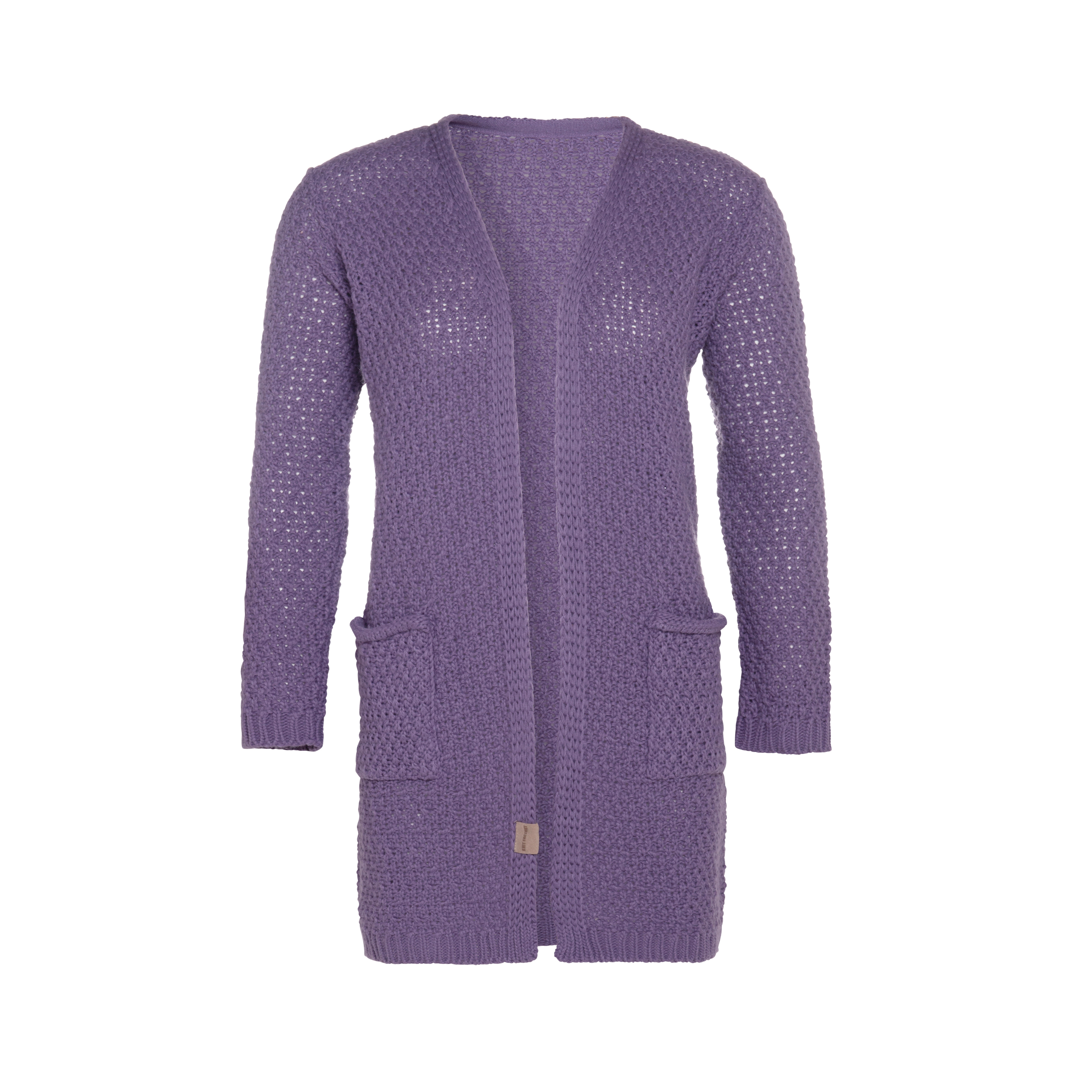 Luna Strickjacke Violett - 36/38 - Mit Taschen