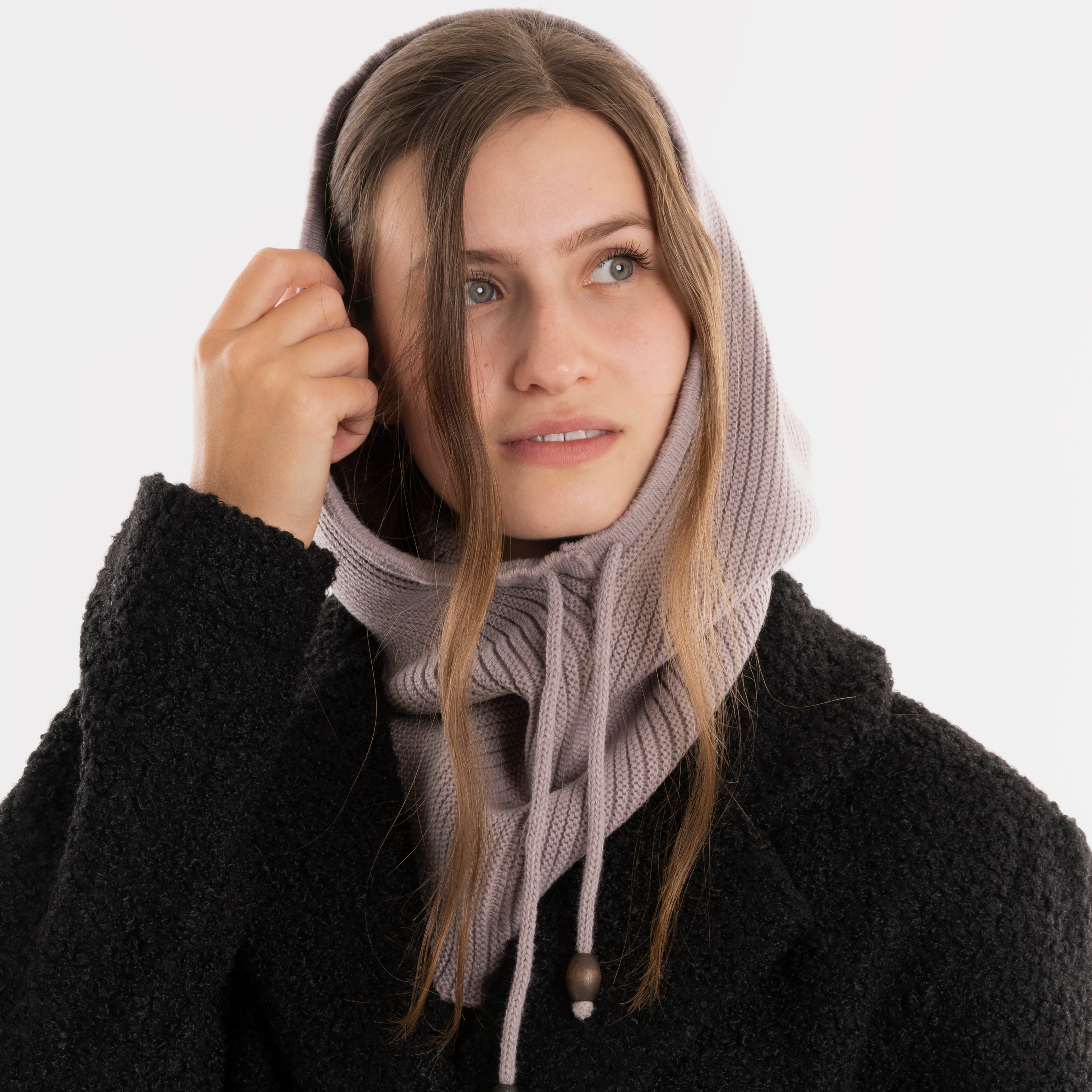 Evy Hooded Scarf Mauve