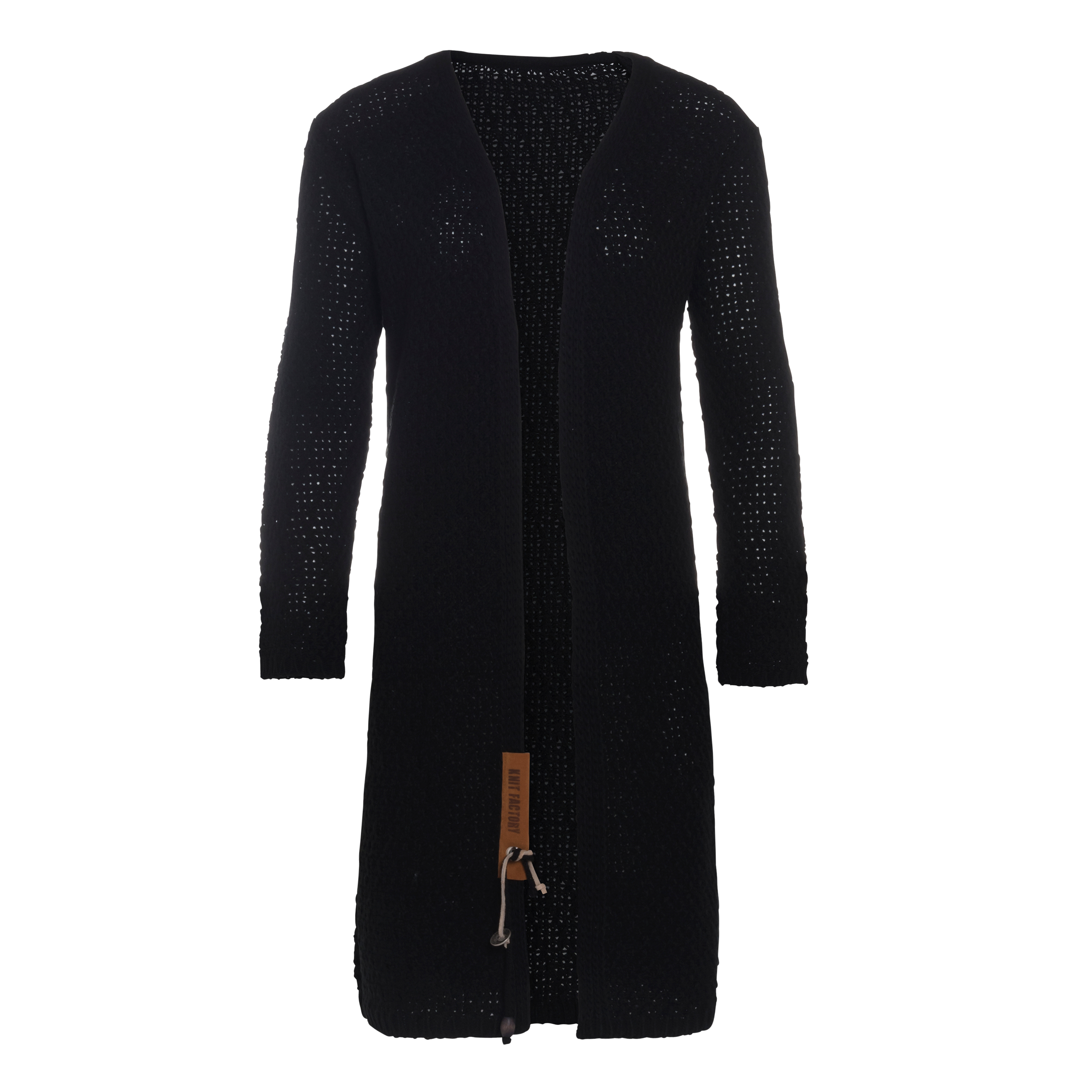 Luna Lang Gebreid Vest Zwart - 36/38