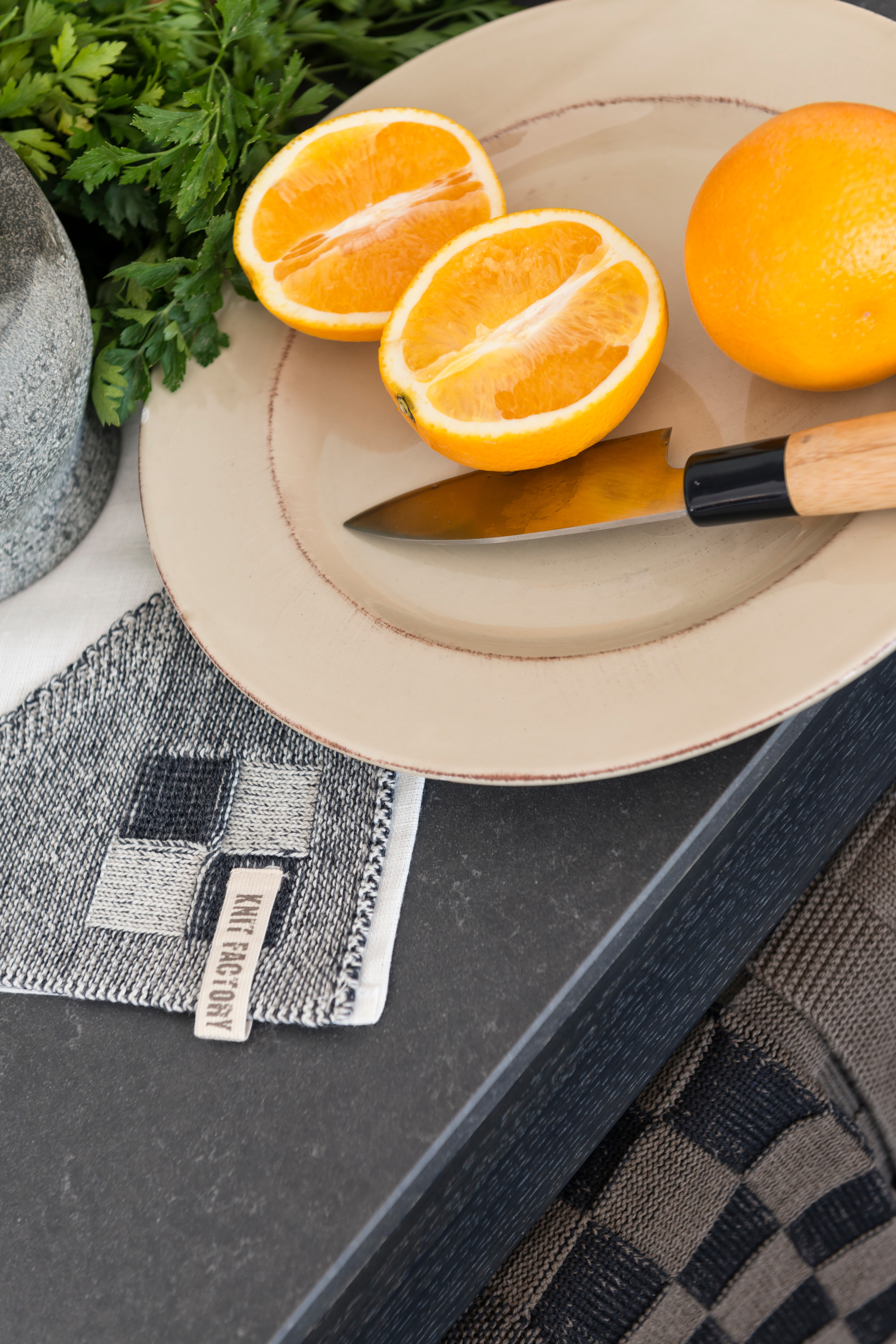 Tea-towel Block Ecru/Anthracite