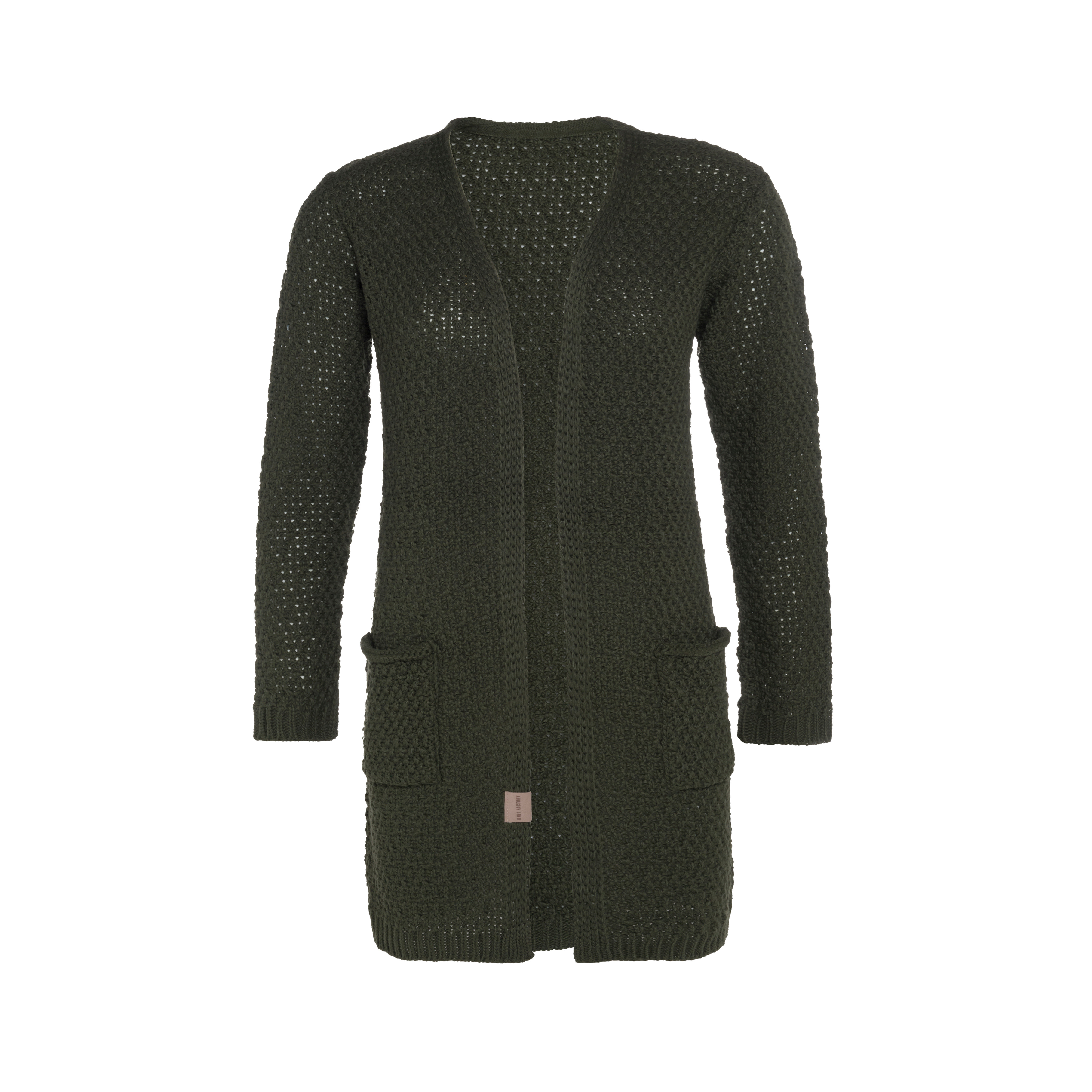 Luna Knitted Cardigan Khaki - 36/38 - With side pockets Luna Knitted Cardigan Khaki - 36/38 - With side pockets