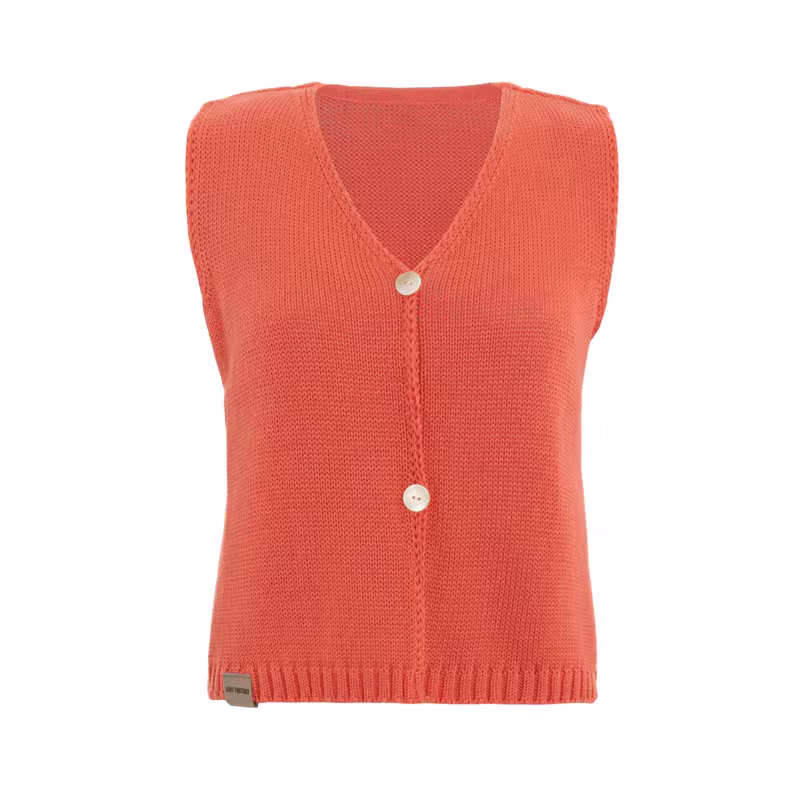 Lumi Gebreid Gilet Sunset Orange - 36/38