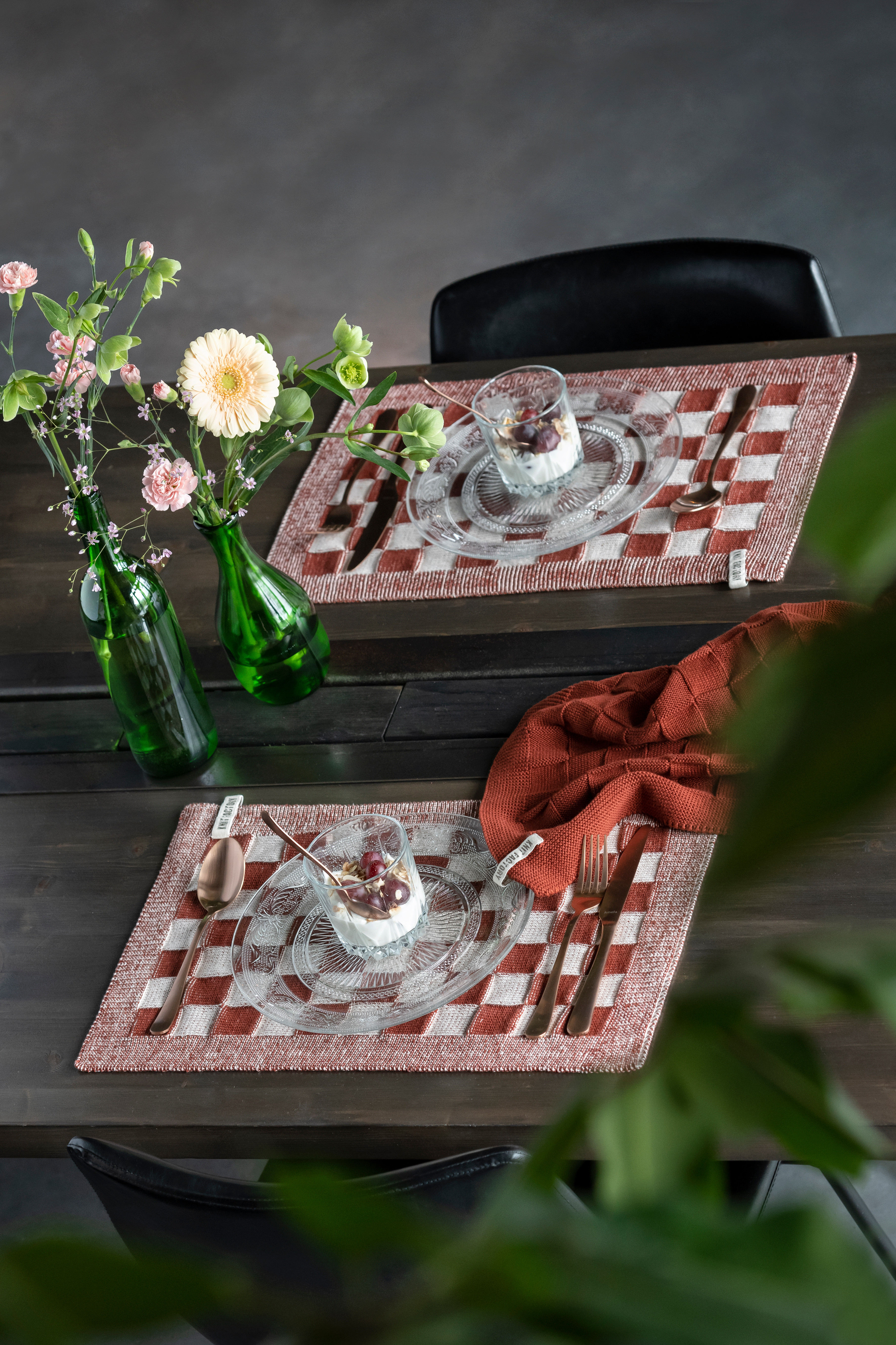 Placemat Block Ecru/Chocolate