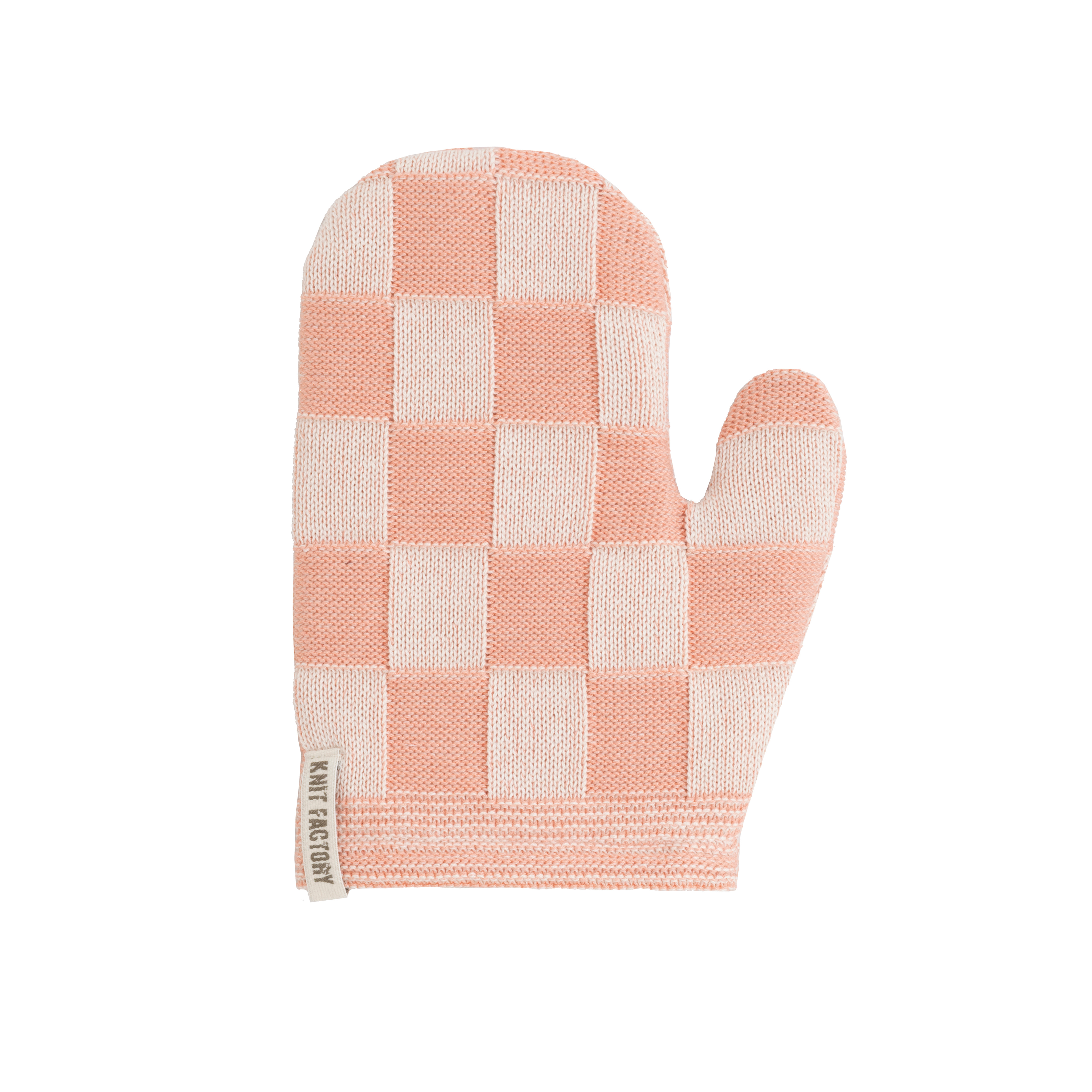Oven Mitt Block Ecru/Apricot