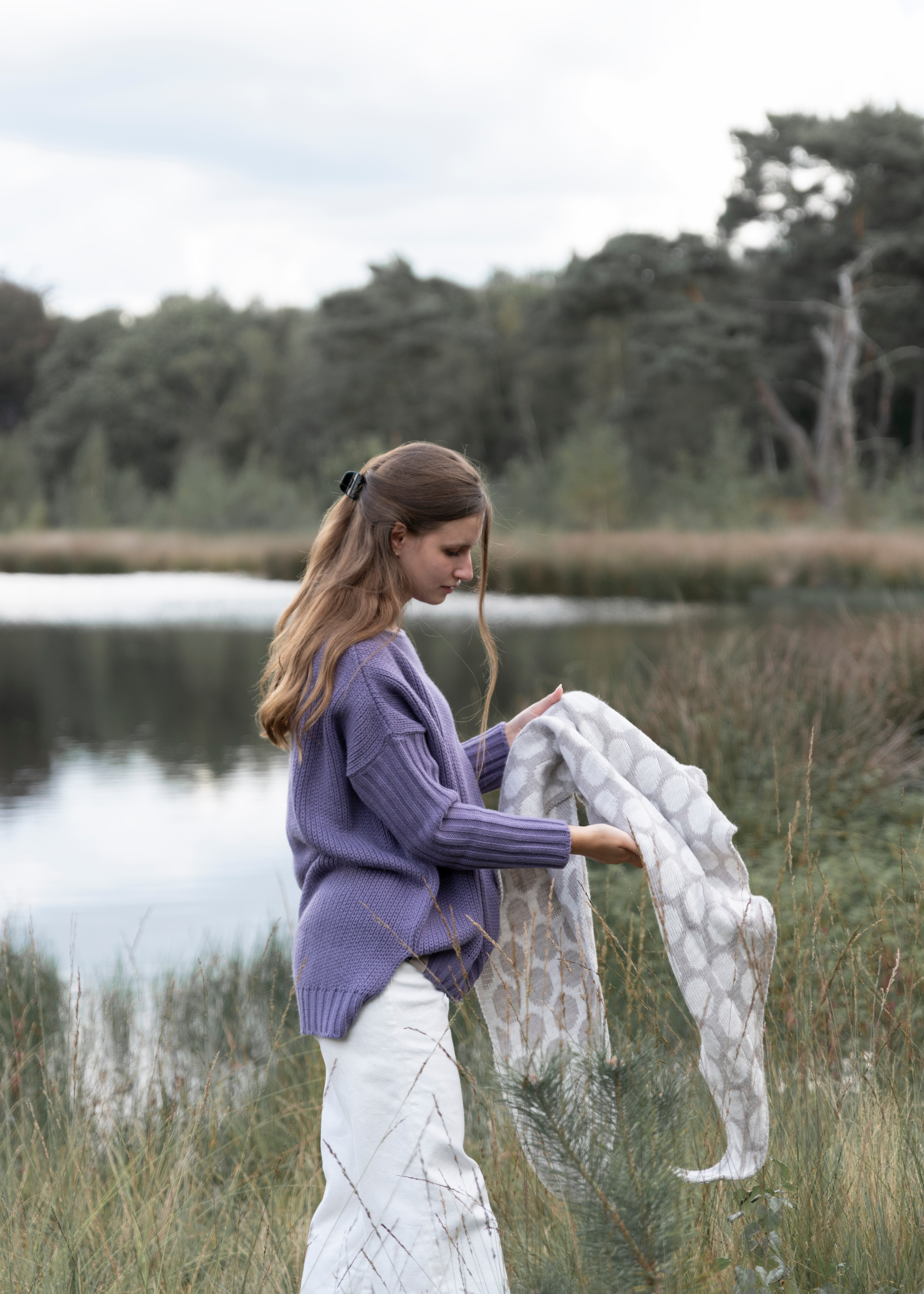 Liva Dreiecksschal Beige/Iced Clay