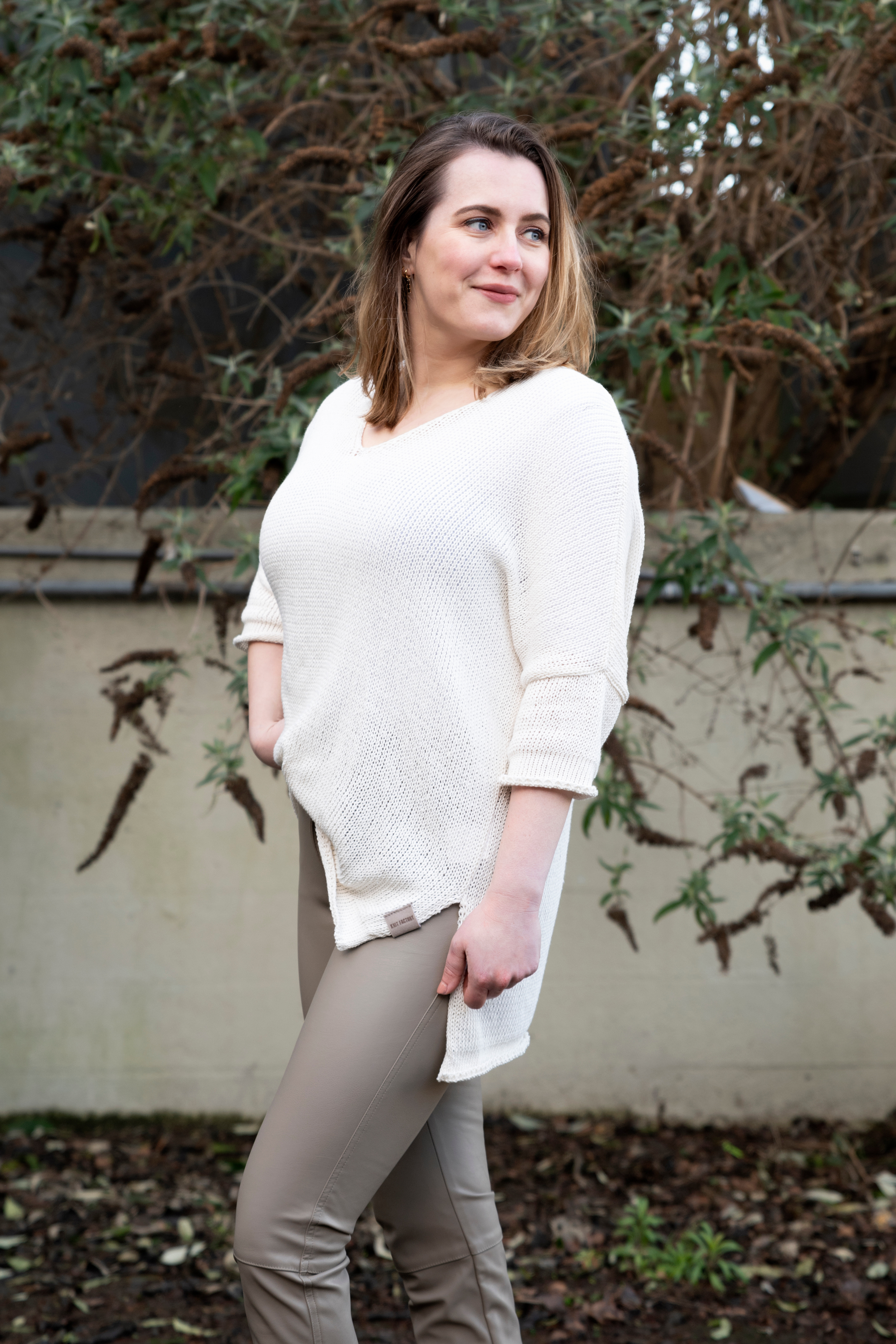 Jasmin Strickpullover V-Ausschnitt Grau - 36/44