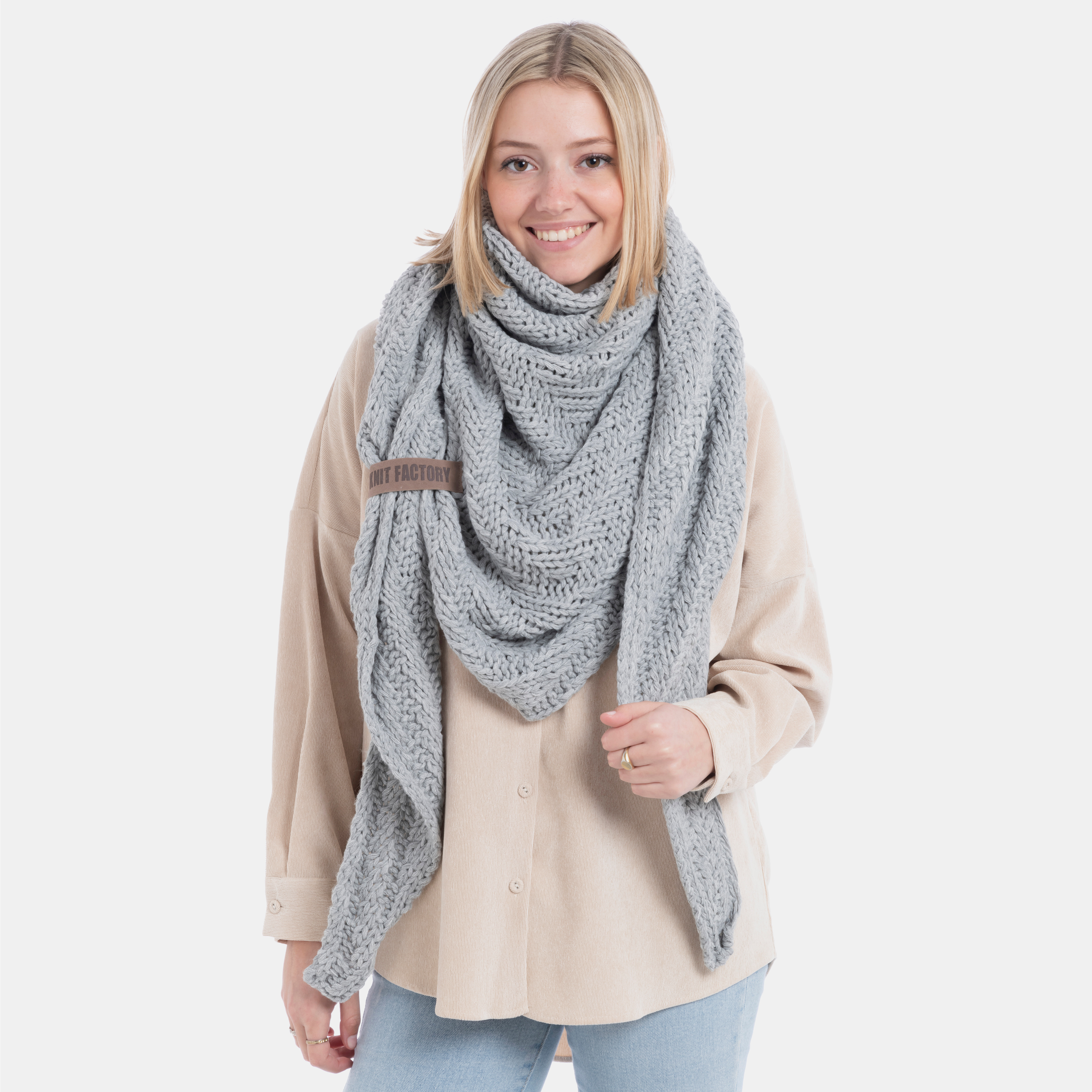Sally Triangle Scarf Light Grey Sally Triangle Scarf Light Grey