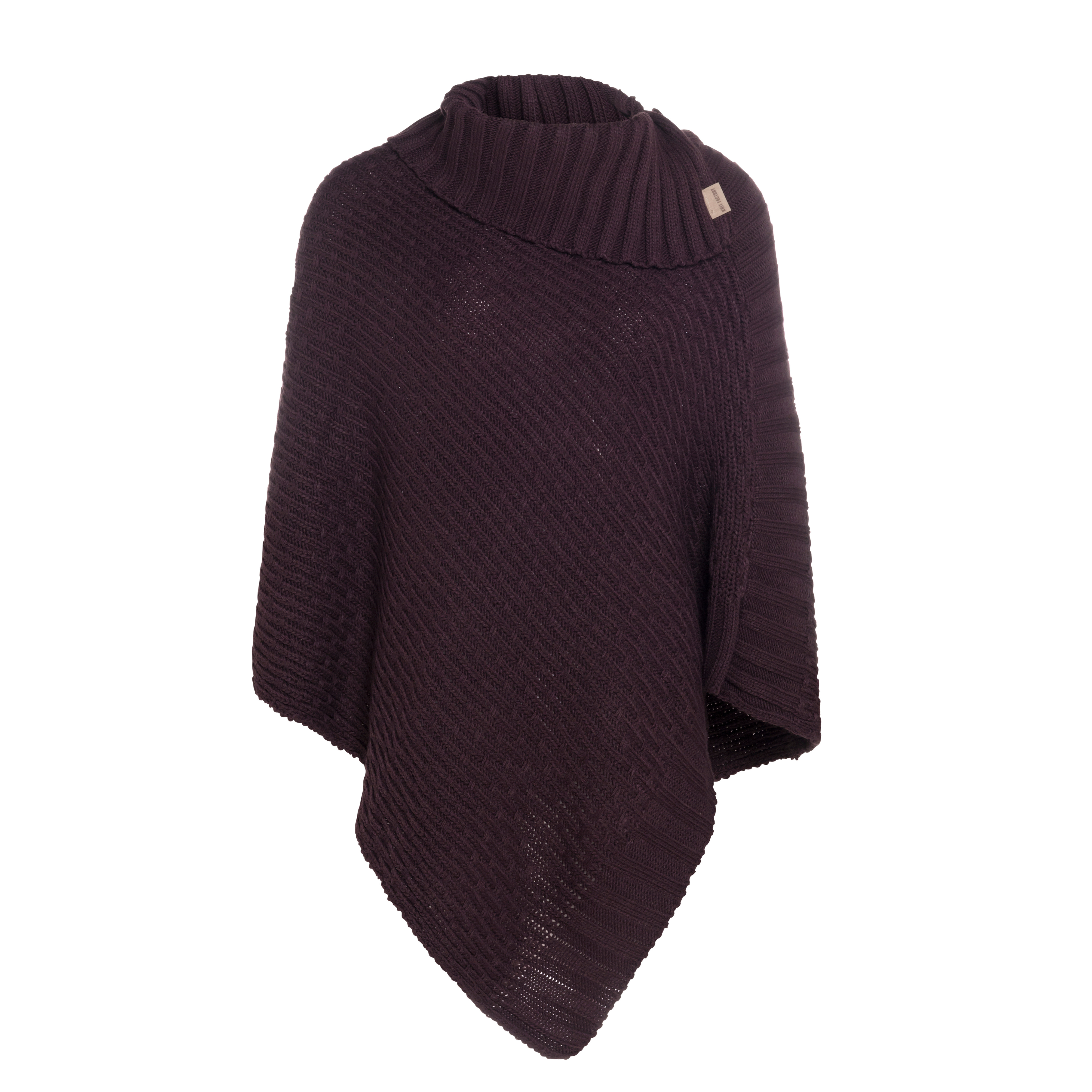 Nicky Knitted Poncho Aubergine