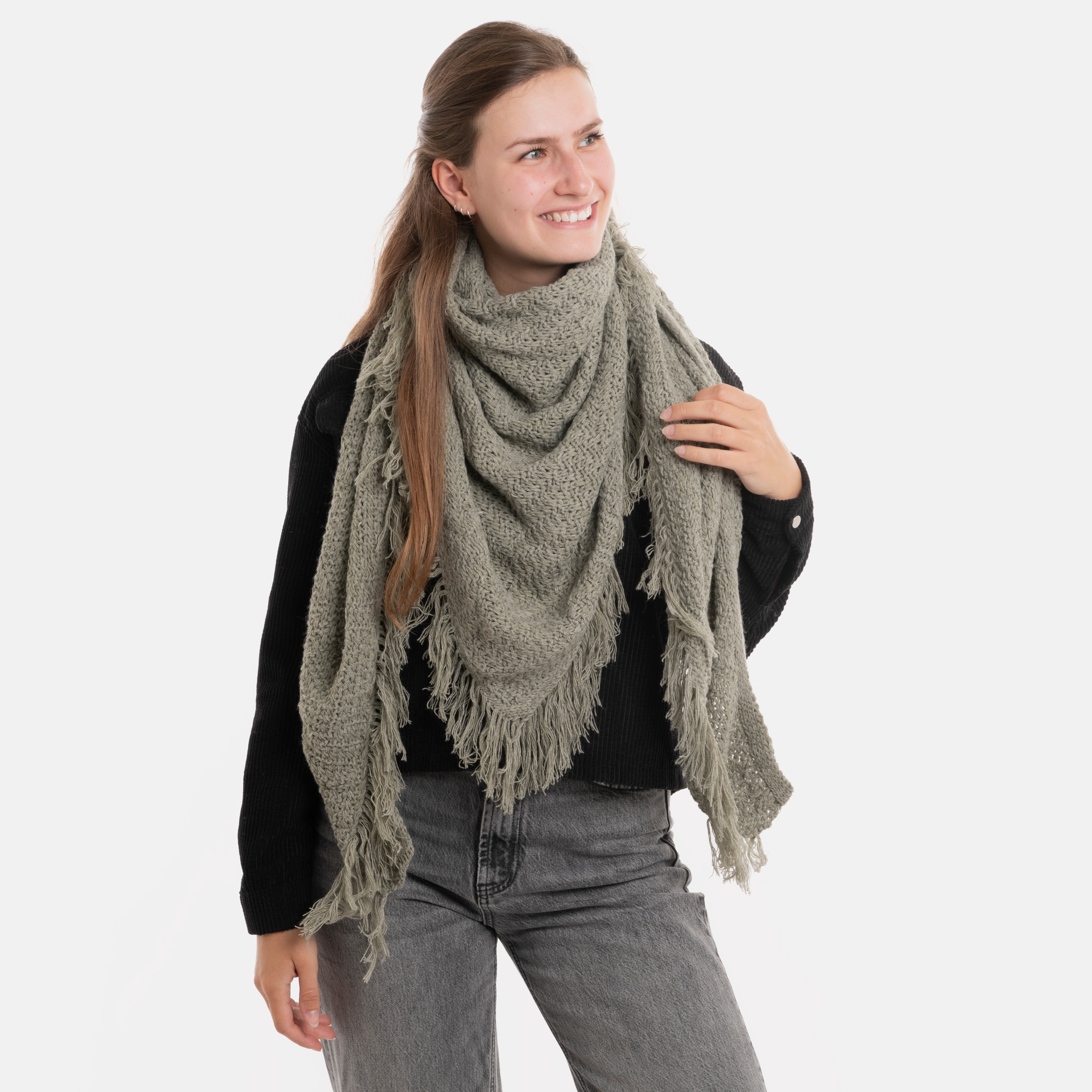 Amber Triangle Scarf Urban Green Amber Triangle Scarf Urban Green