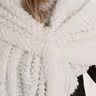 Reese Scarf Beige - With loop and fringes