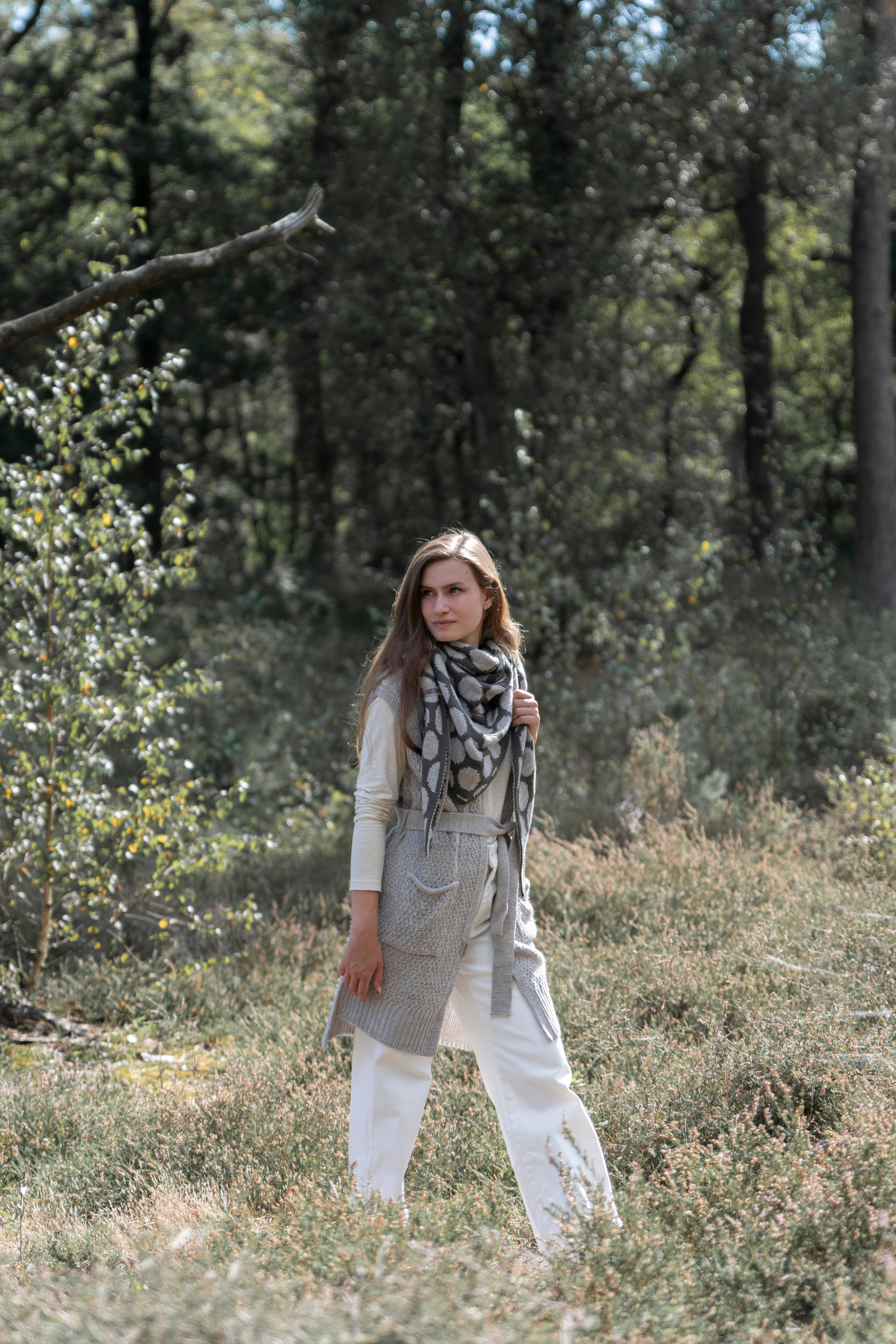 Liva Dreiecksschal Taupe/Iced Clay