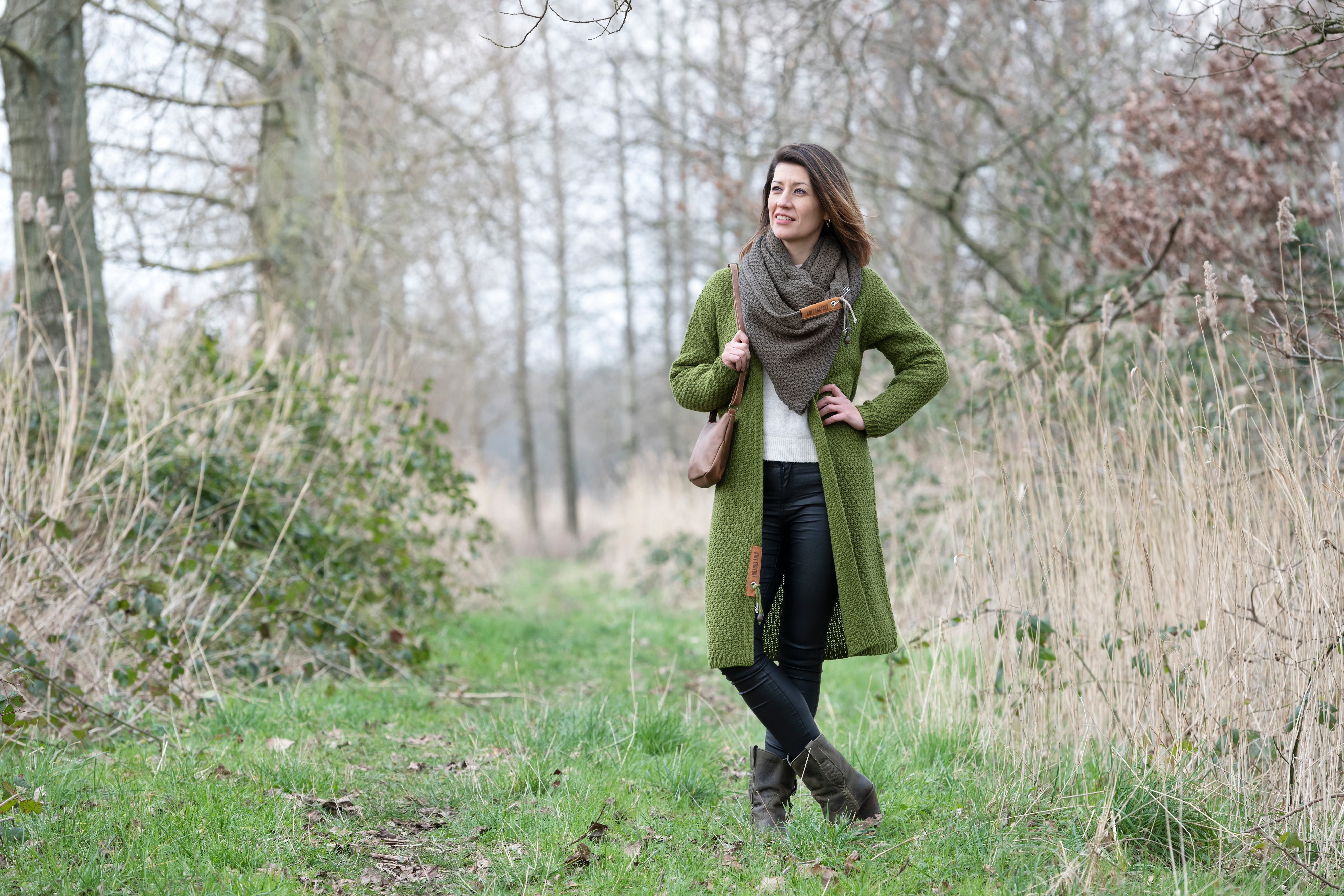 Luna Long Cardigan Tricoté Cappuccino - 36/38