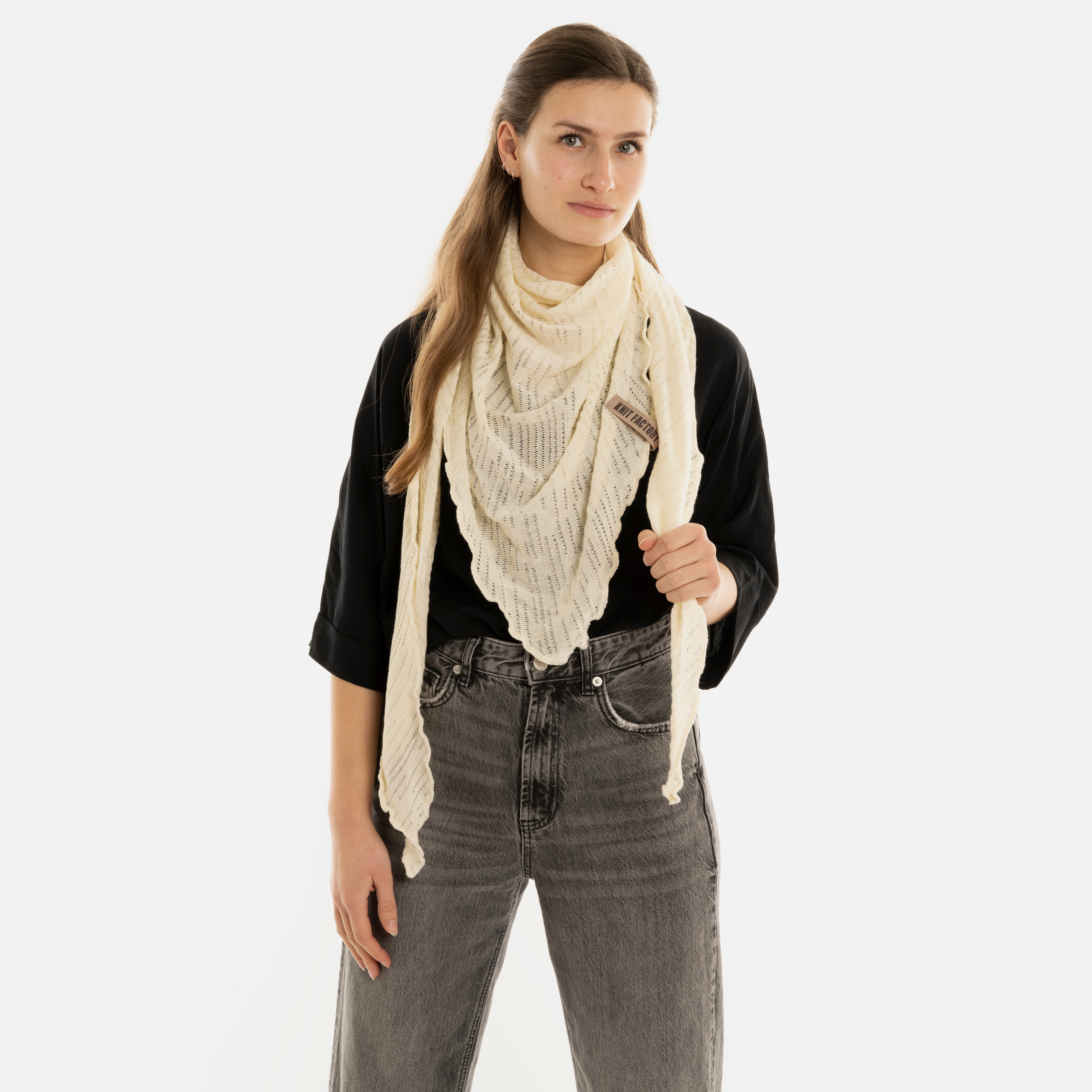 Jose Triangle Scarf Beige