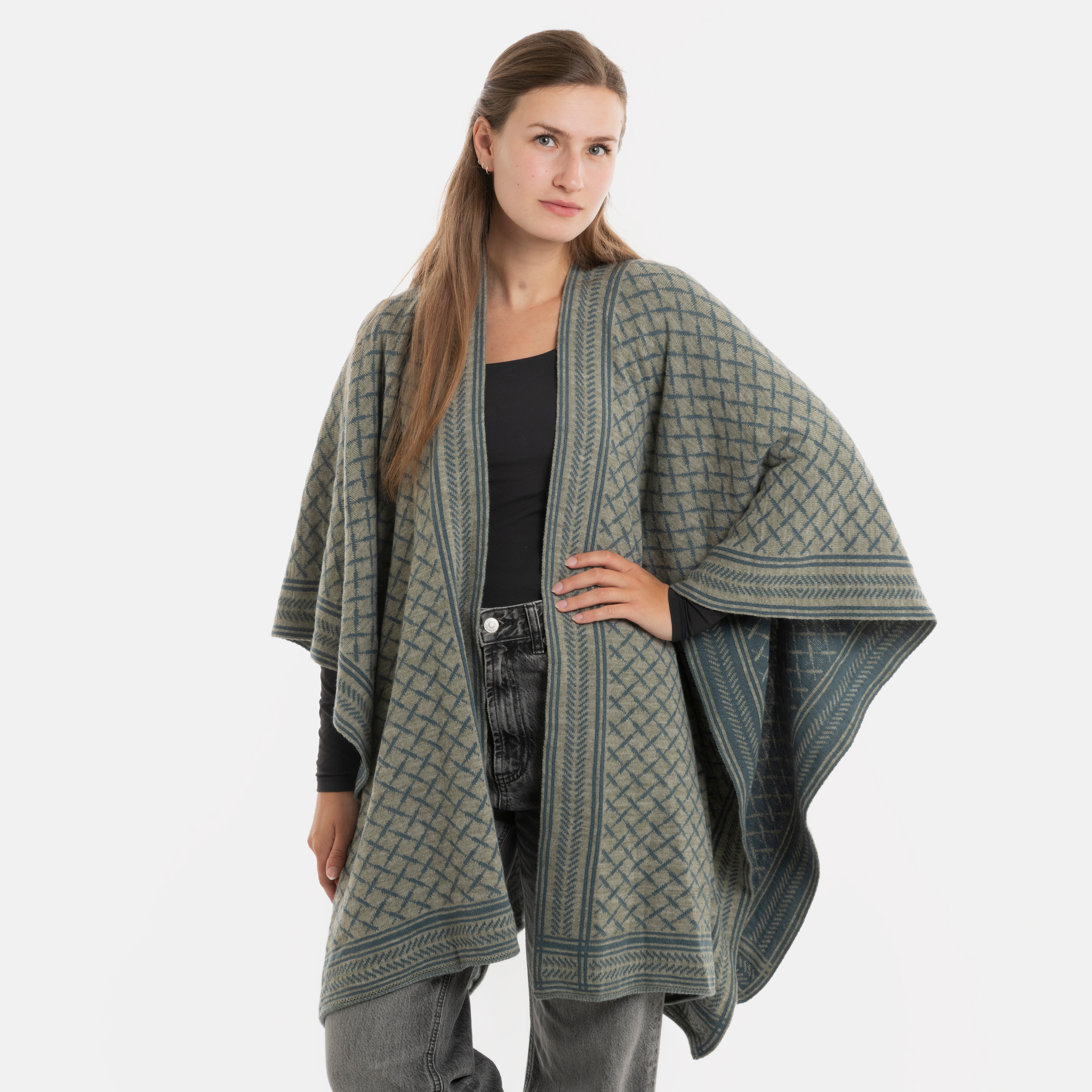 Dusk Poncho Cape Laurel/Urban Green