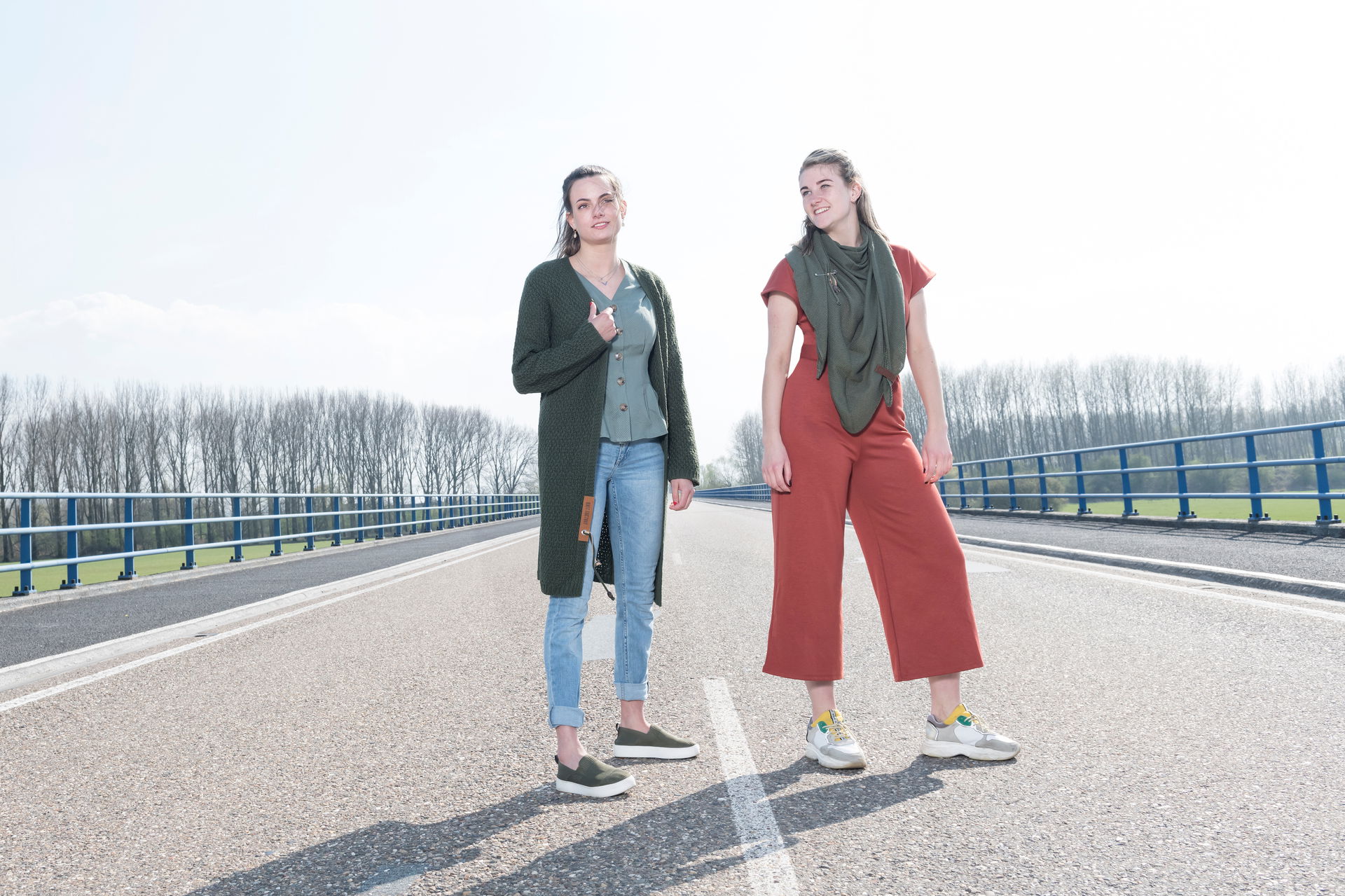 Luna Lang Gebreid Vest Khaki - 40/42