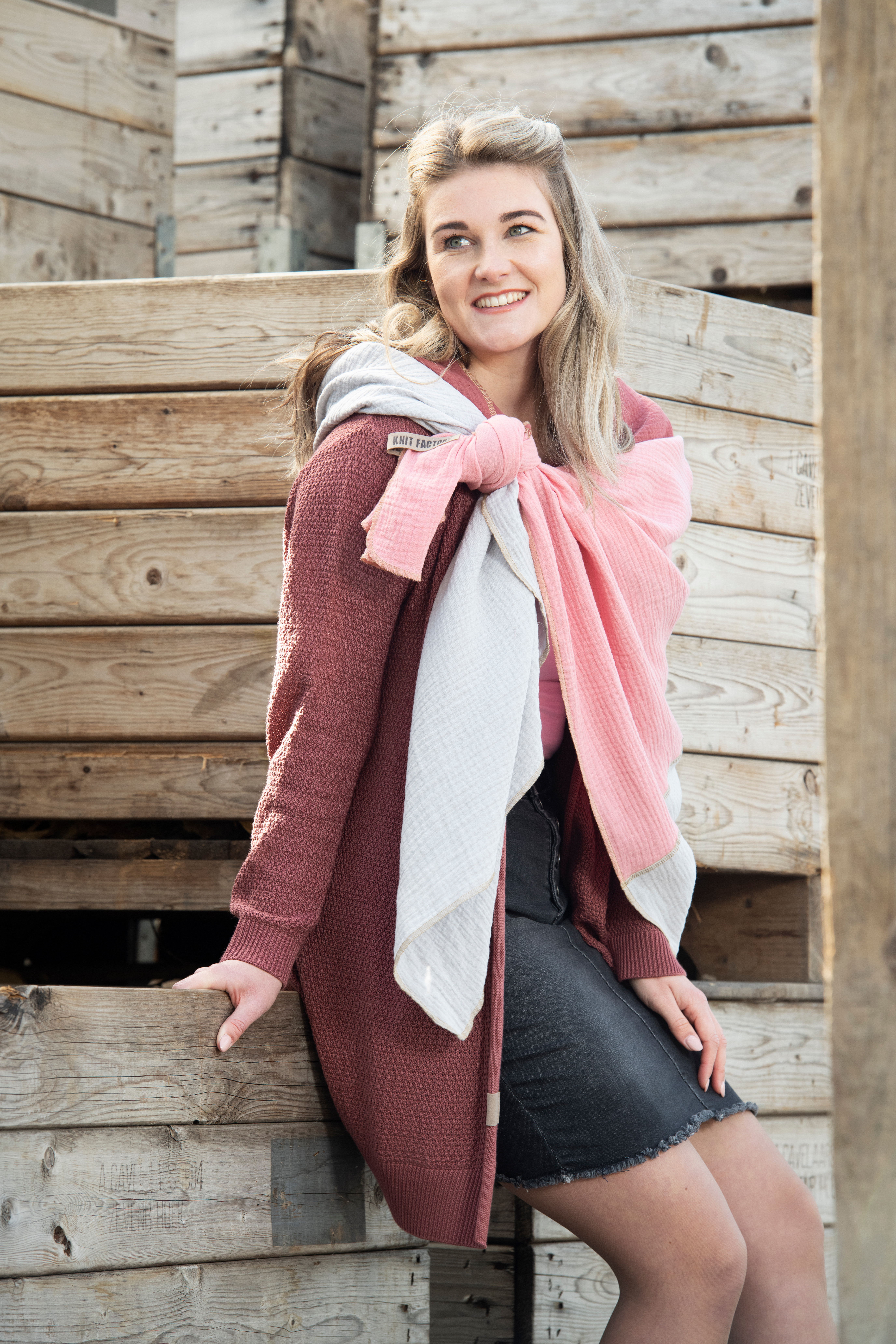 Fay Pareo - XL Musselintuch - Strandtuch Ocker/Citrus