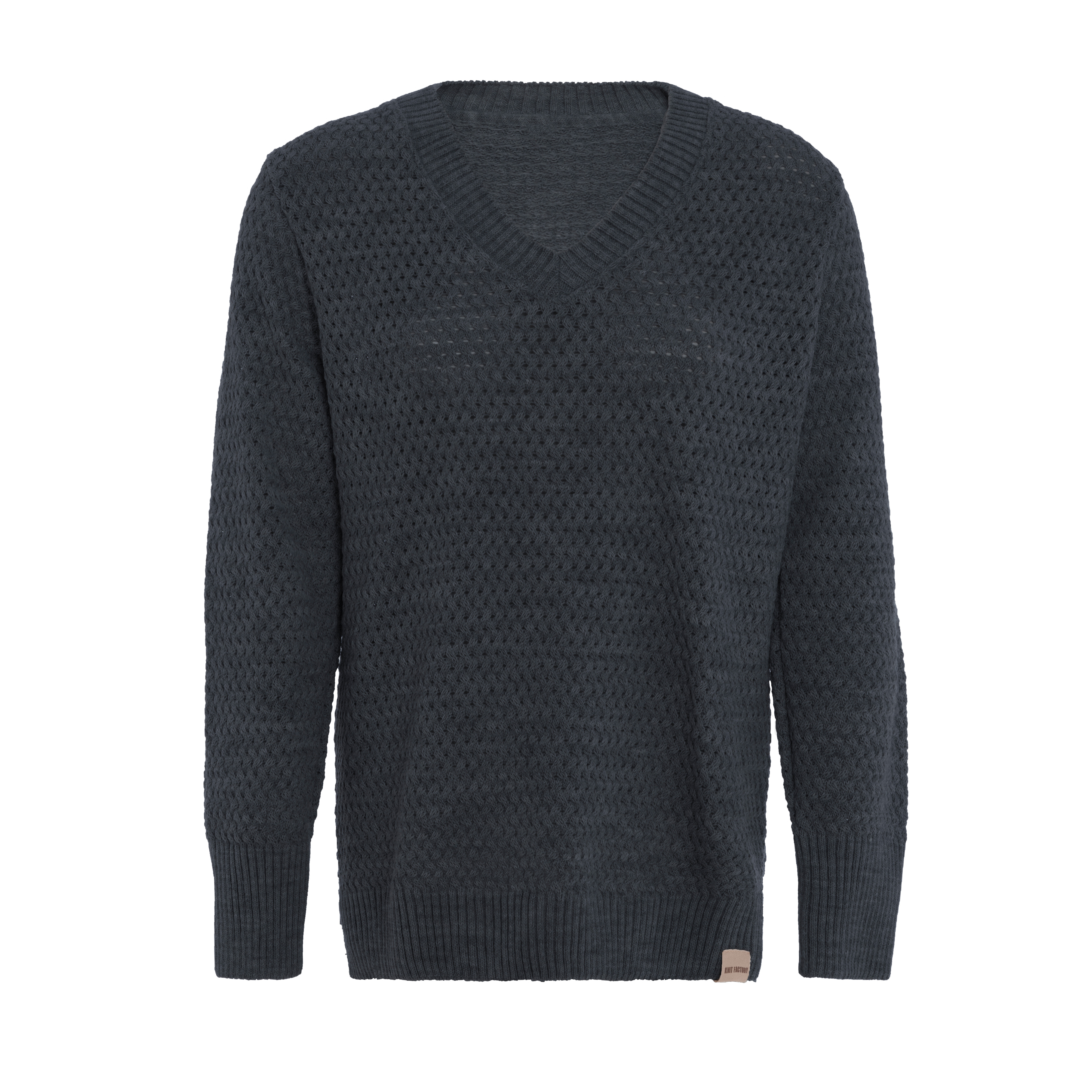 Ilse Strickpullover V-Ausschnitt Anthrazit - 40/42