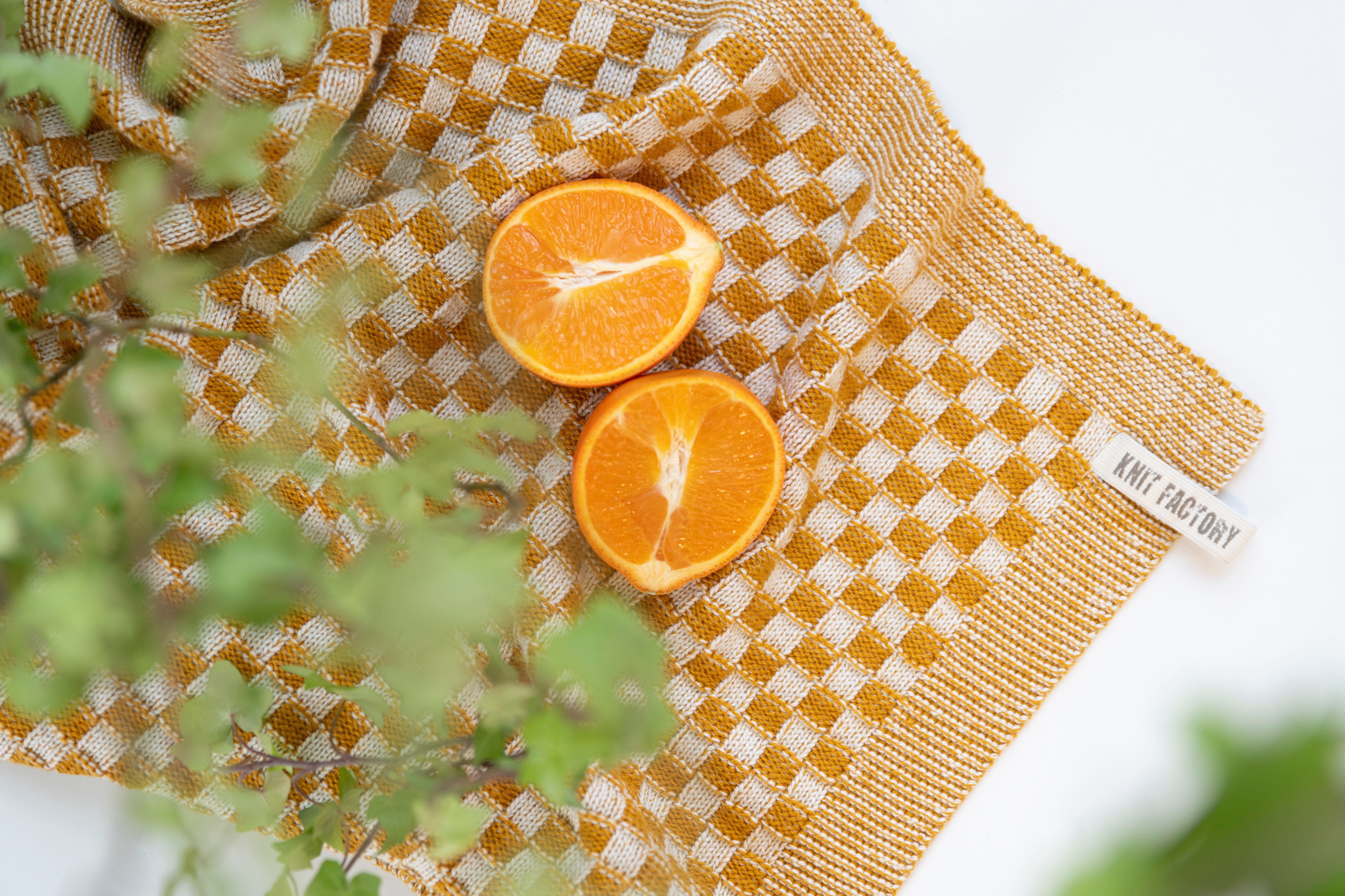 Kitchen Towel Cubes Ecru/Mint