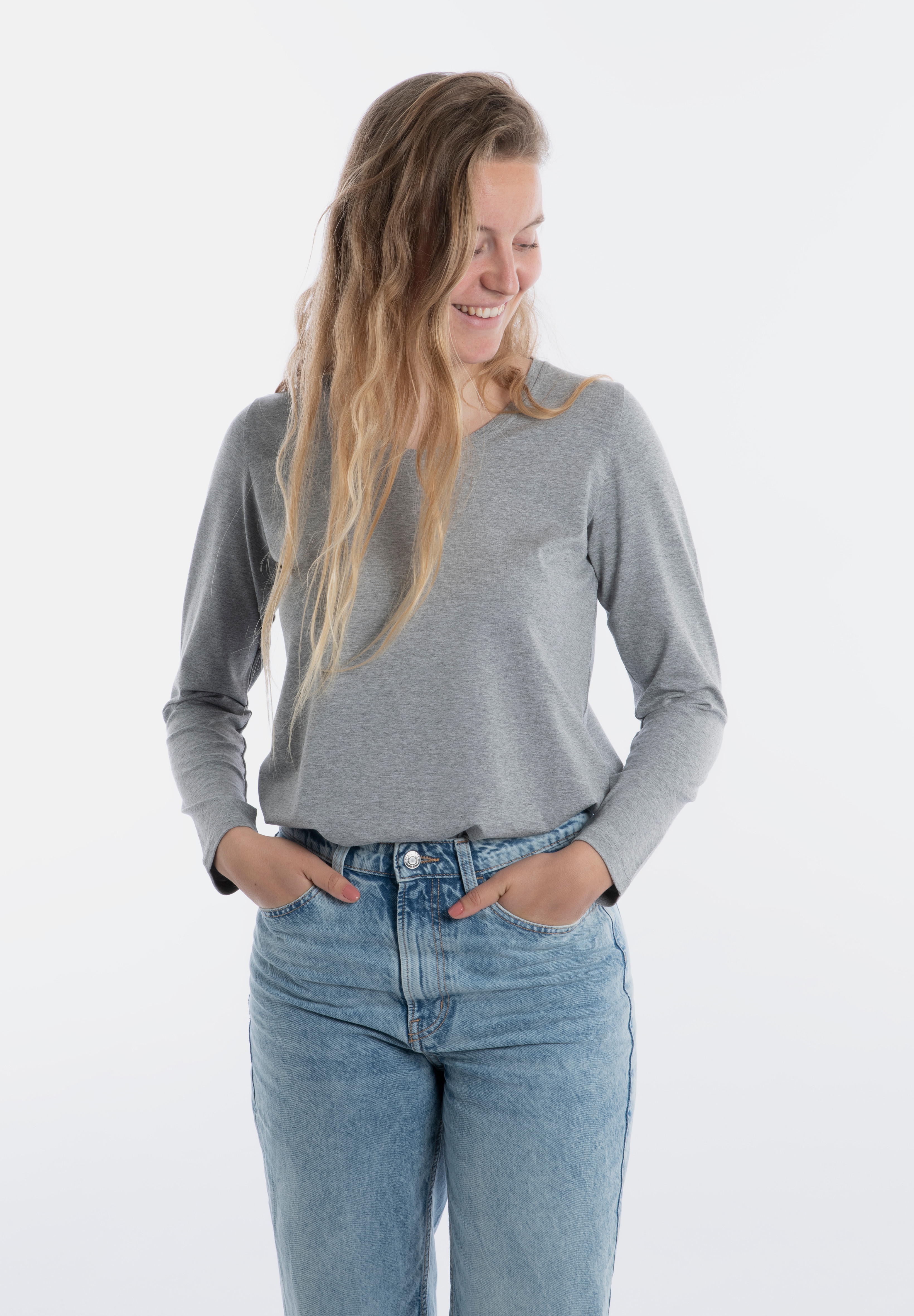 Lily Shirt Light Grey - S - Long Sleeves