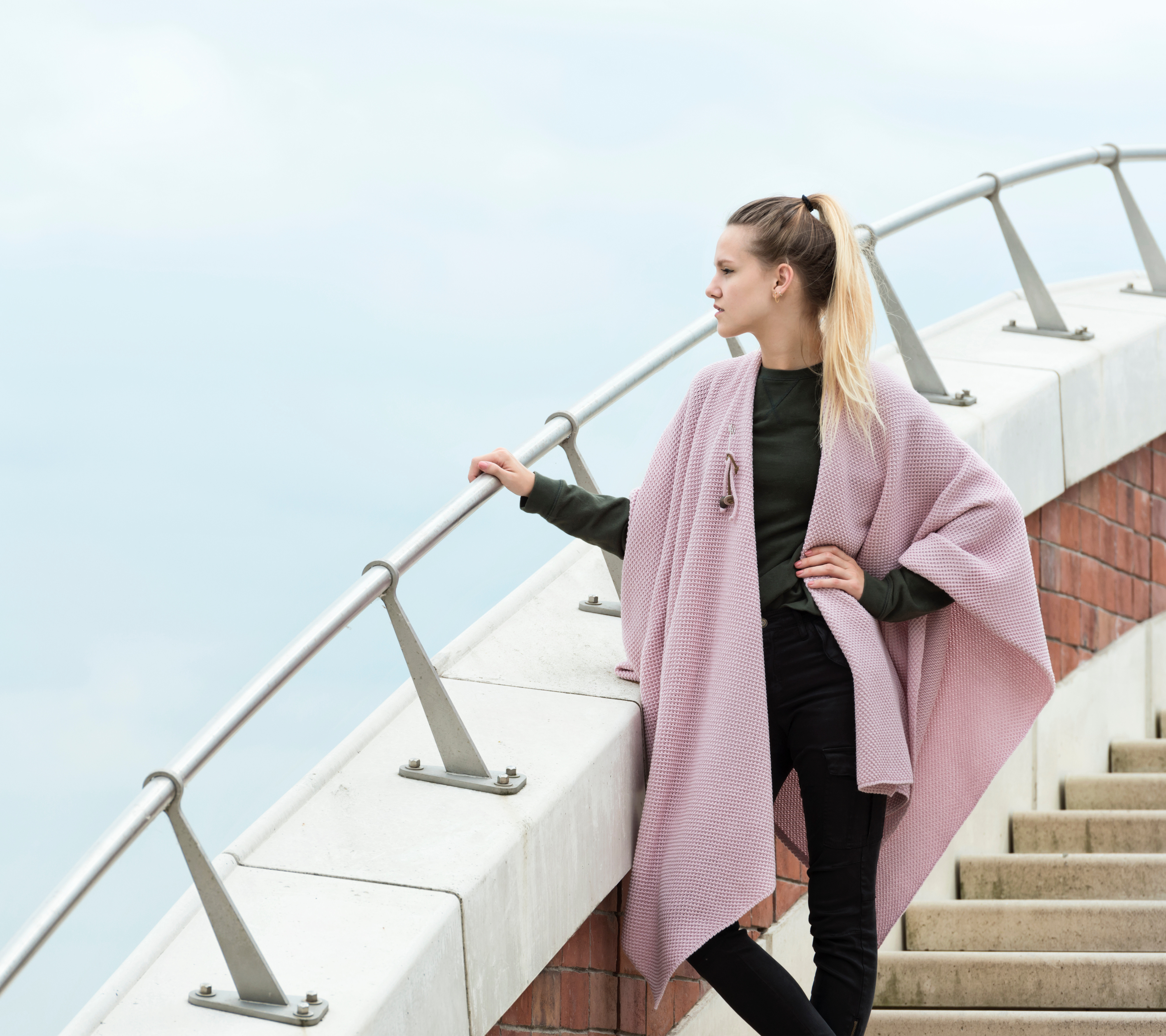Jazz Poncho Cape Rosa