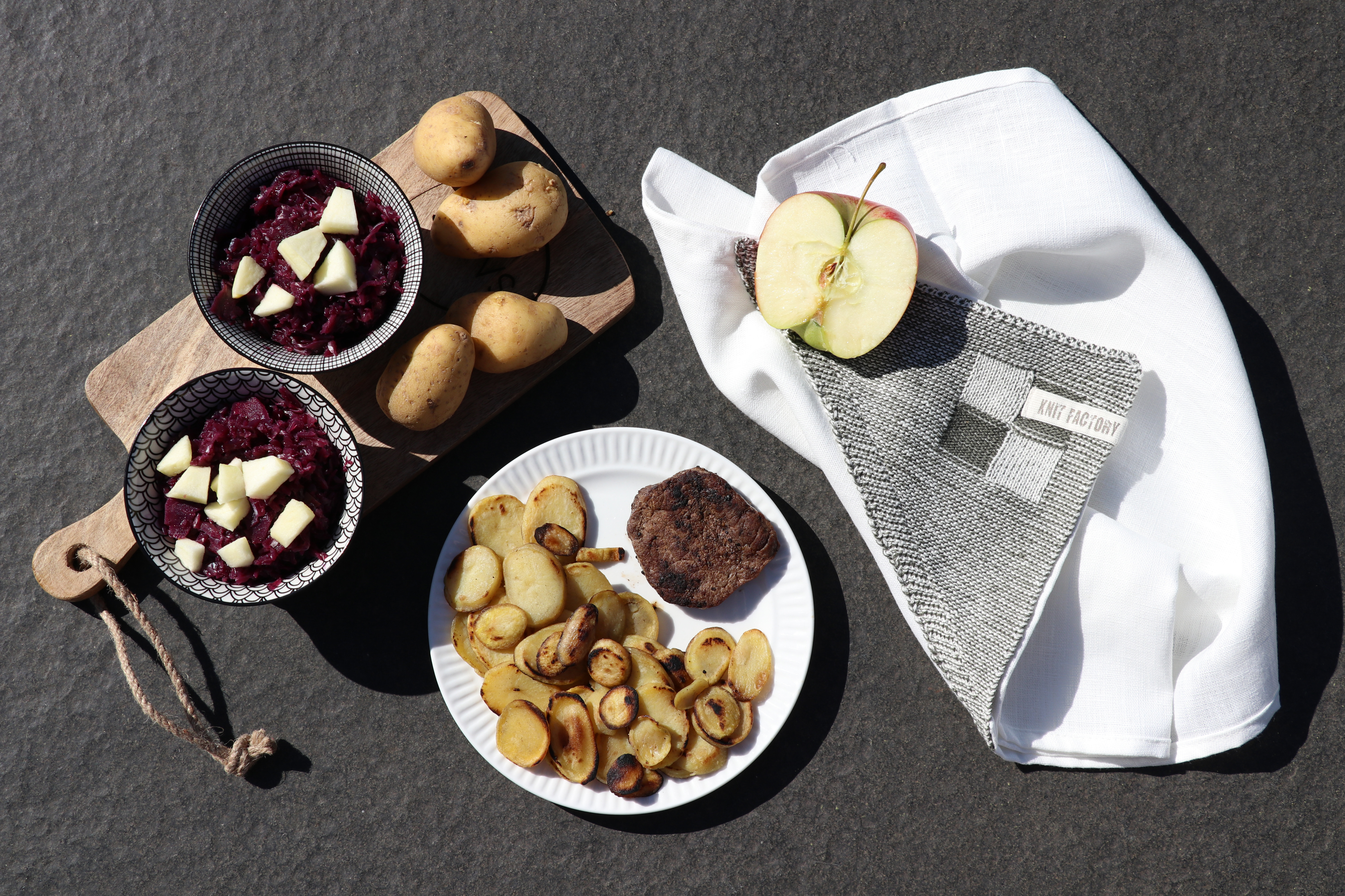 Geschirrtuch Block Ecru/Khaki