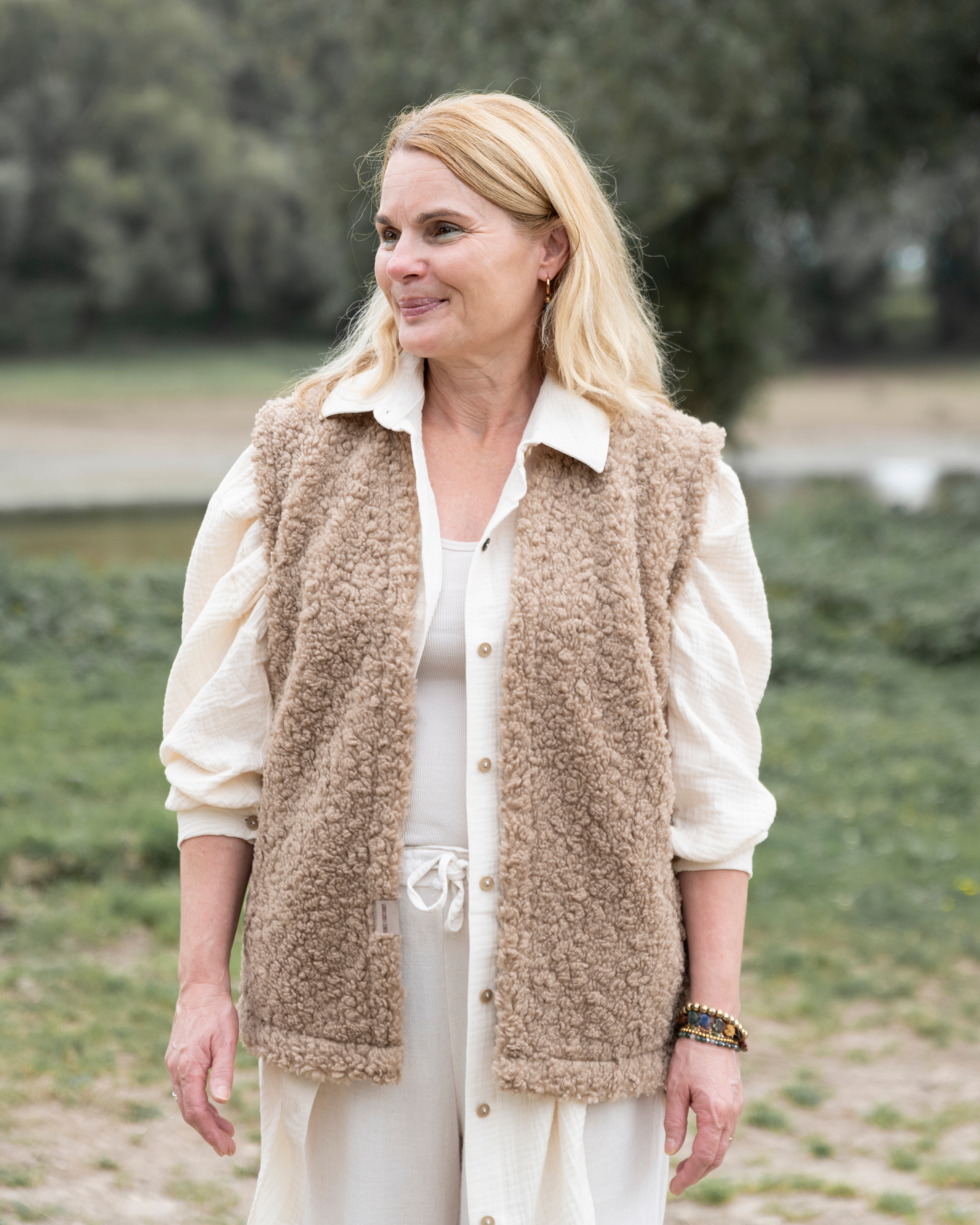 Rosie Gilet Teddy Linen - 36/44