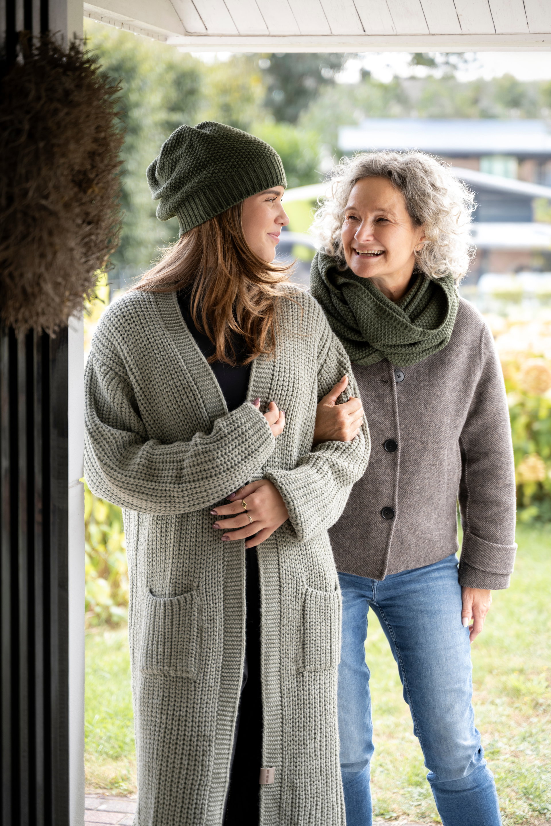 Marlo Long Knitted Cardigan Urban Green - 36/38