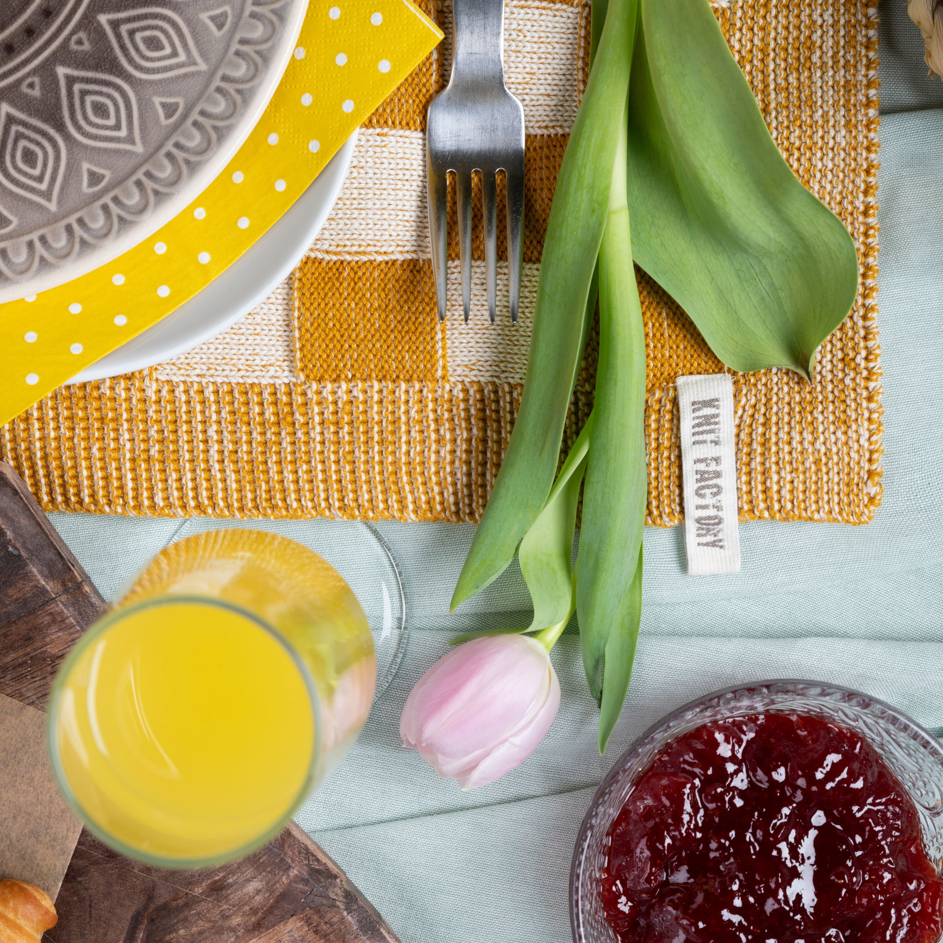 Set de Table Block Ecru/Ocre