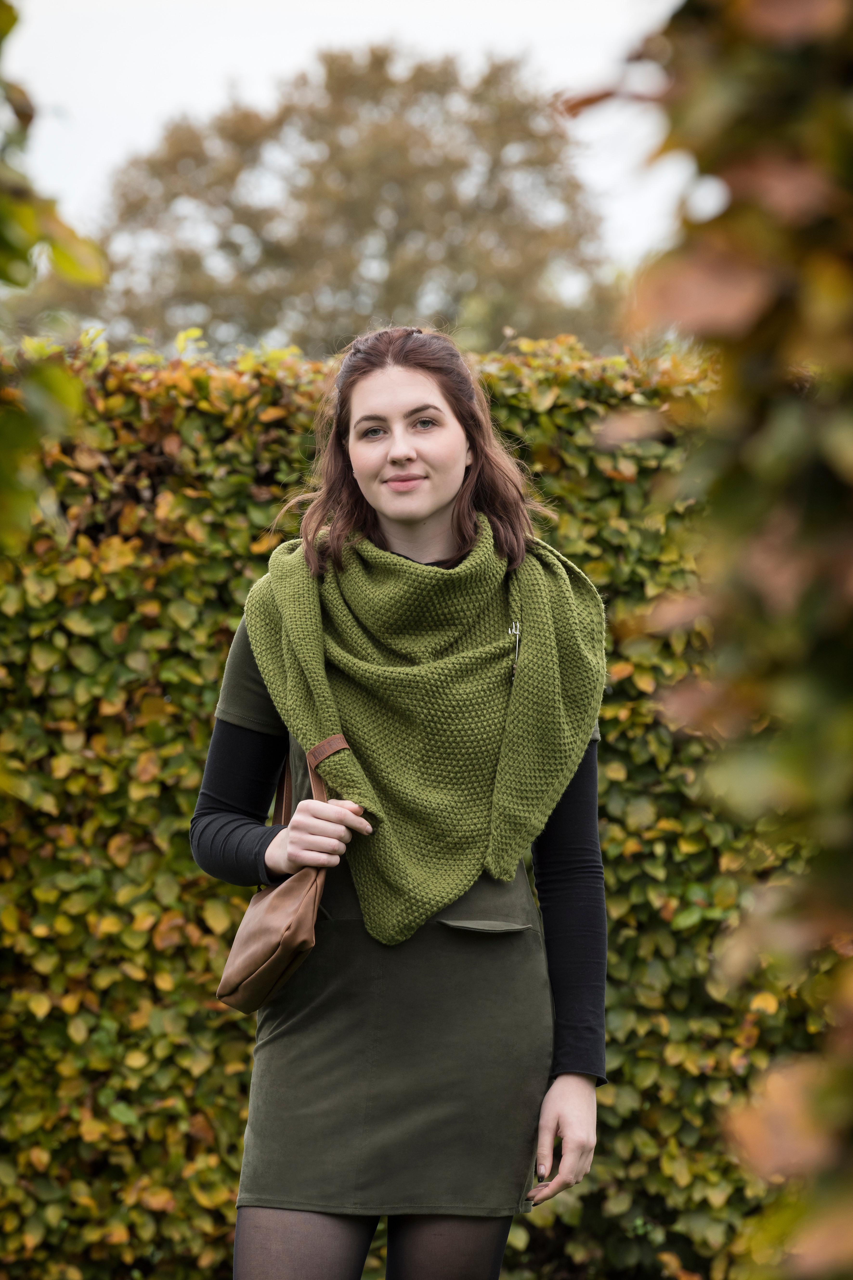 Coco Triangle Scarf Moss Green