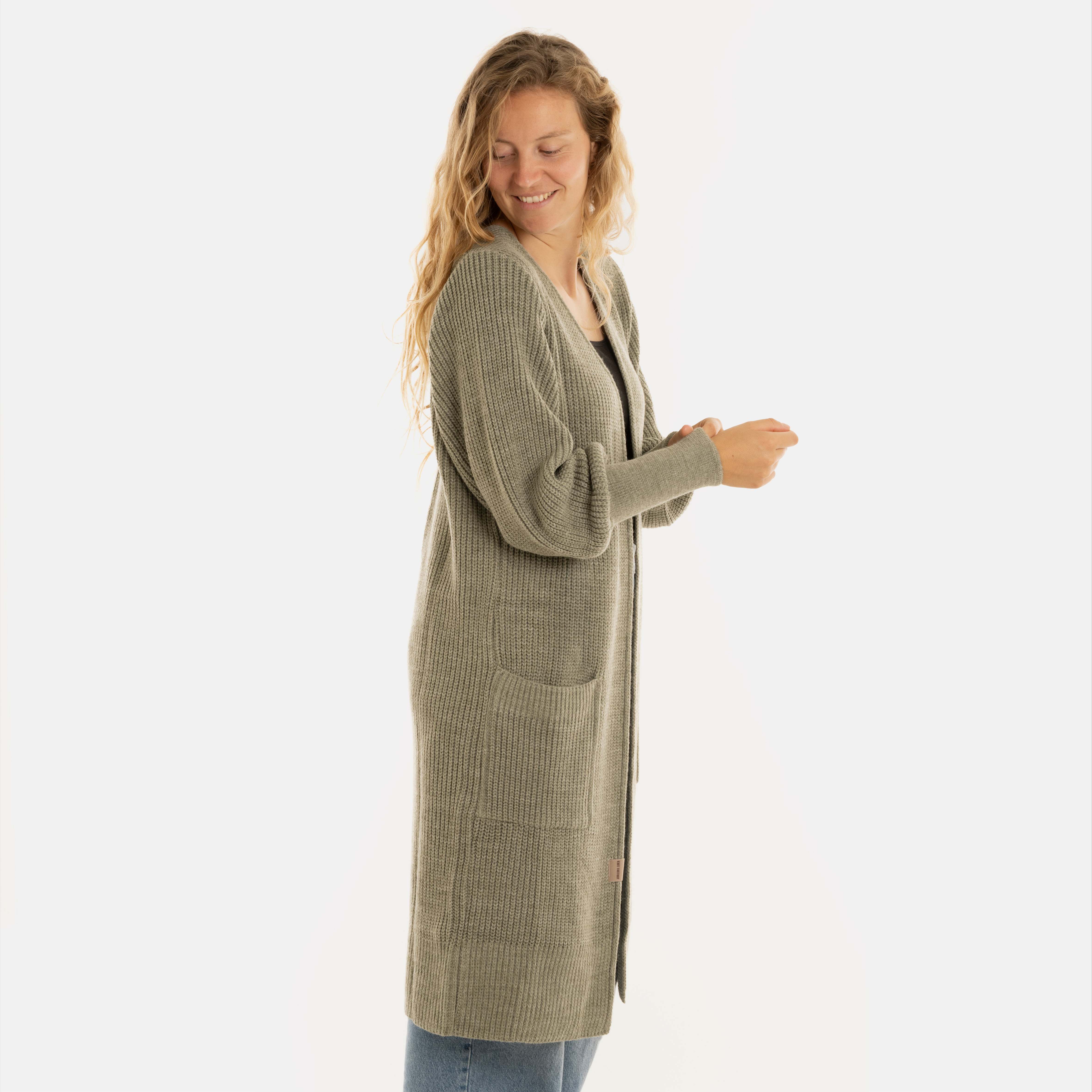 Patty Long Knitted Cardigan Urban Green - 36/38