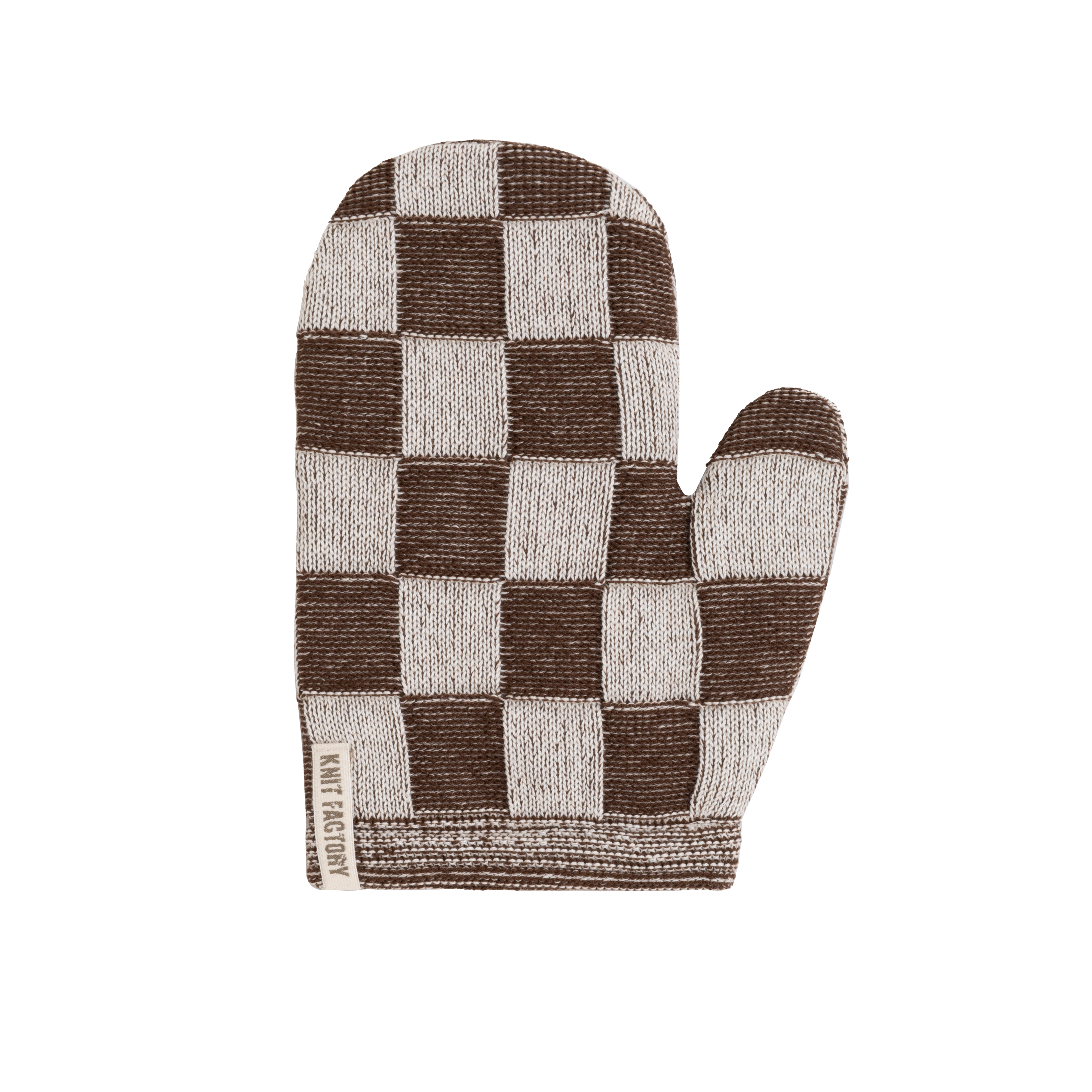 Oven Mitt Block Ecru/Chocolate
