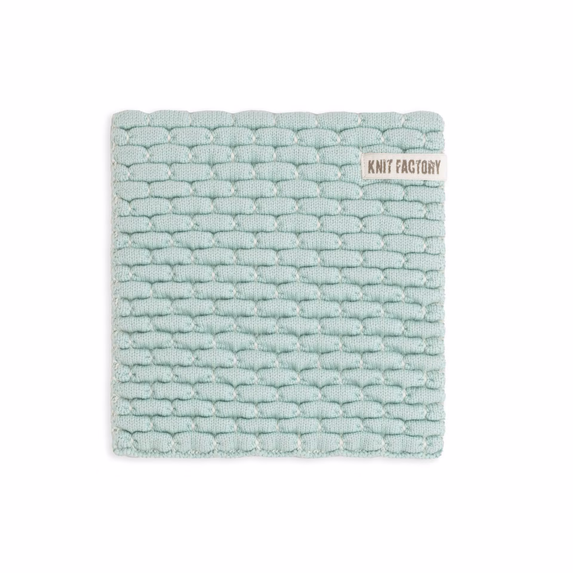 Dessous de Plat Tricoté Block Ecru/Mint