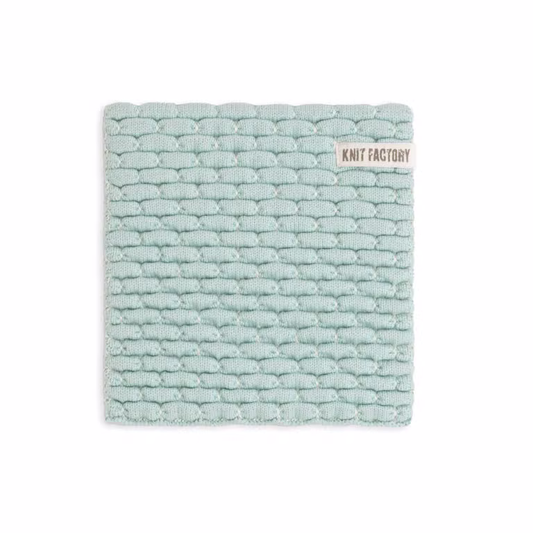 Dessous de Plat Tricoté Block Ecru/Mint