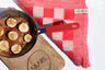 Keukendoek Block Ecru/Rood