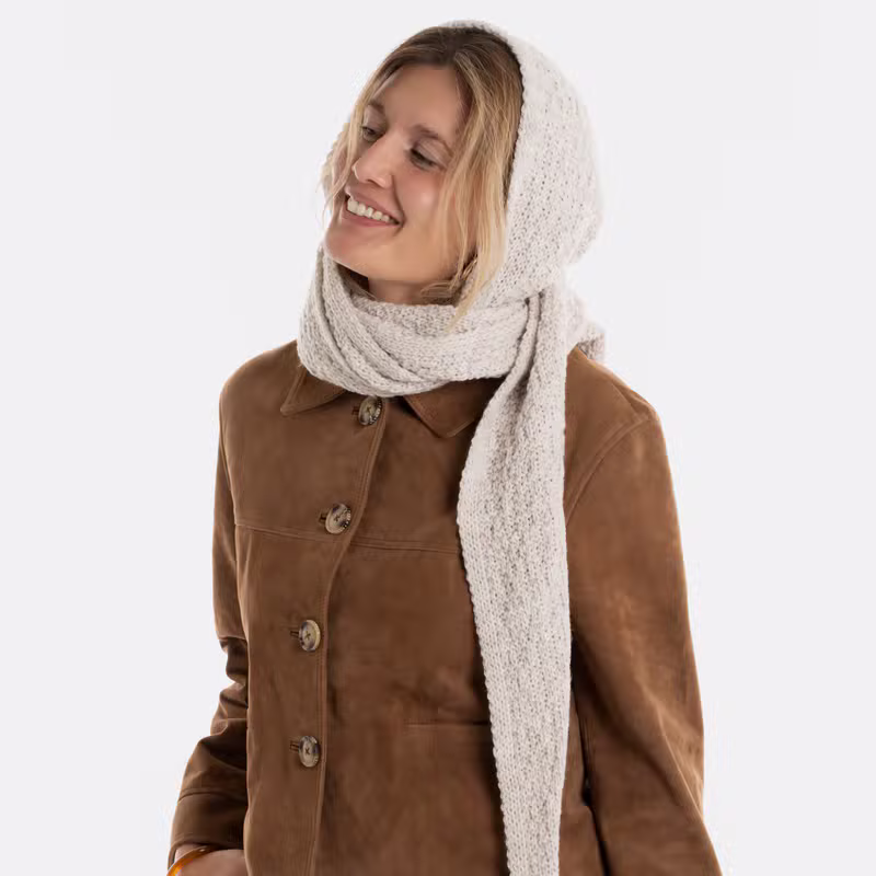 Blake Hooded Scarf Beige