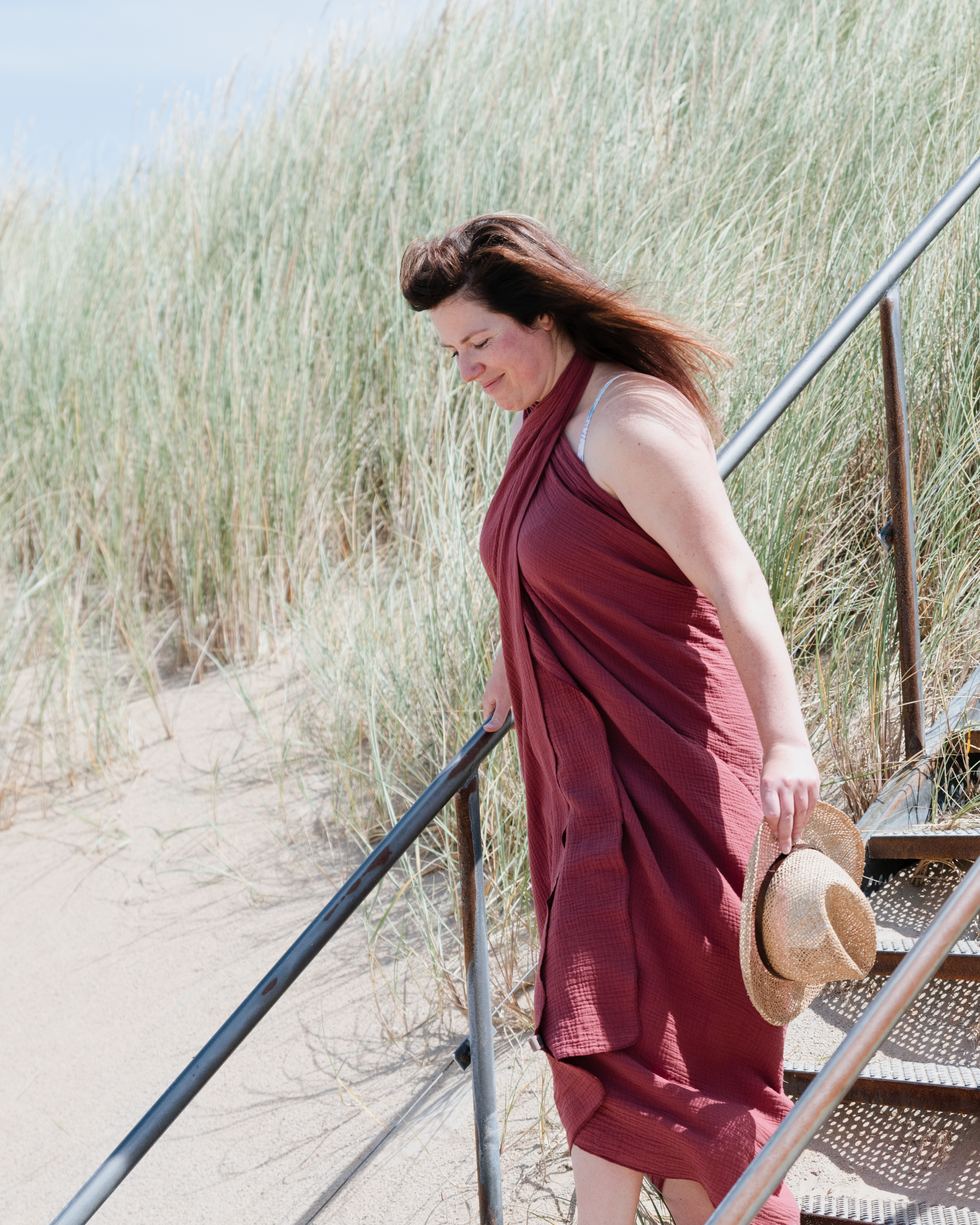 Liv Pareo - XL Sjaal - Stranddoek Stone Red