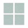 Gebreide Glasonderzetters Block Ecru/Mint - 4 Stuks