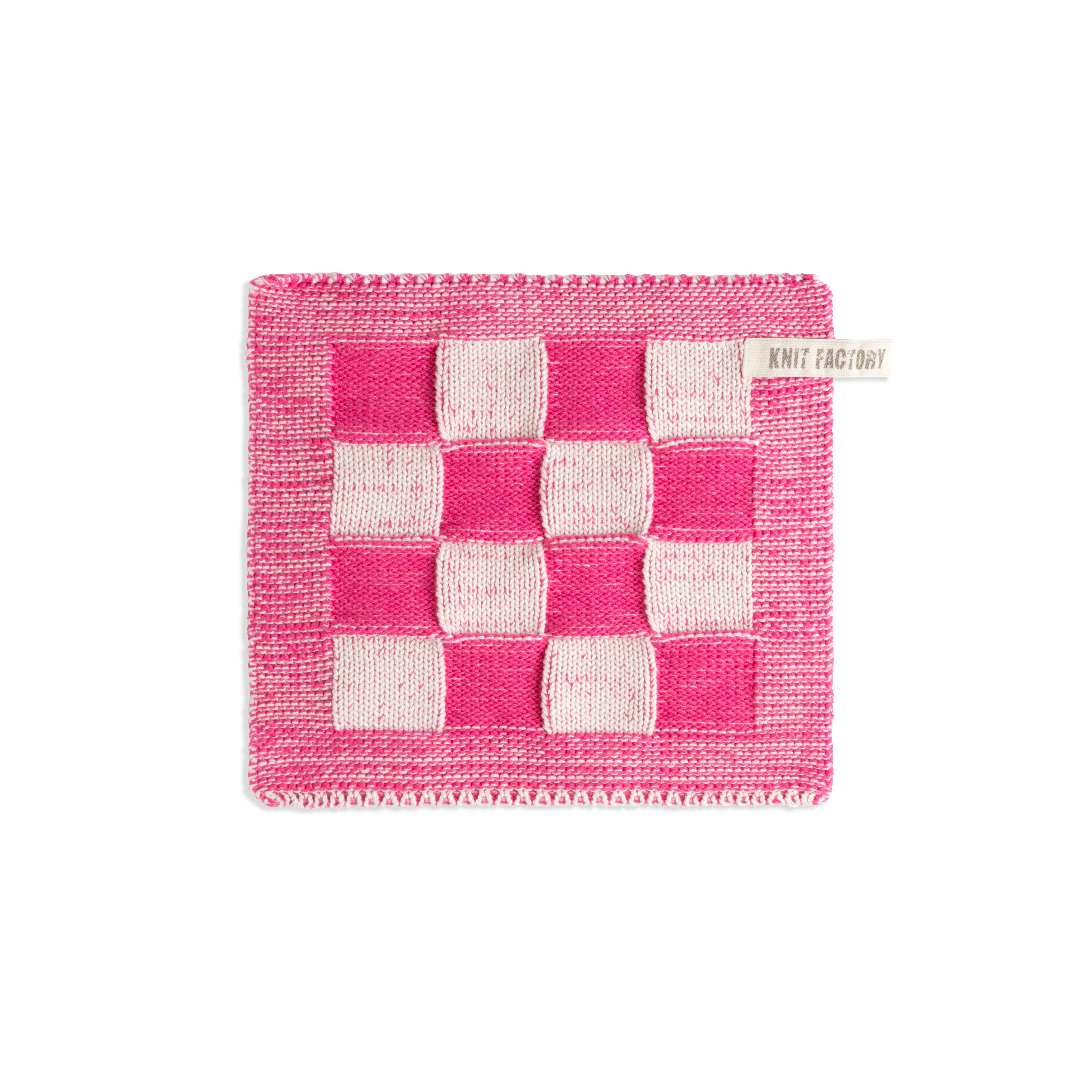 Topflappen Block Ecru/Fuchsia