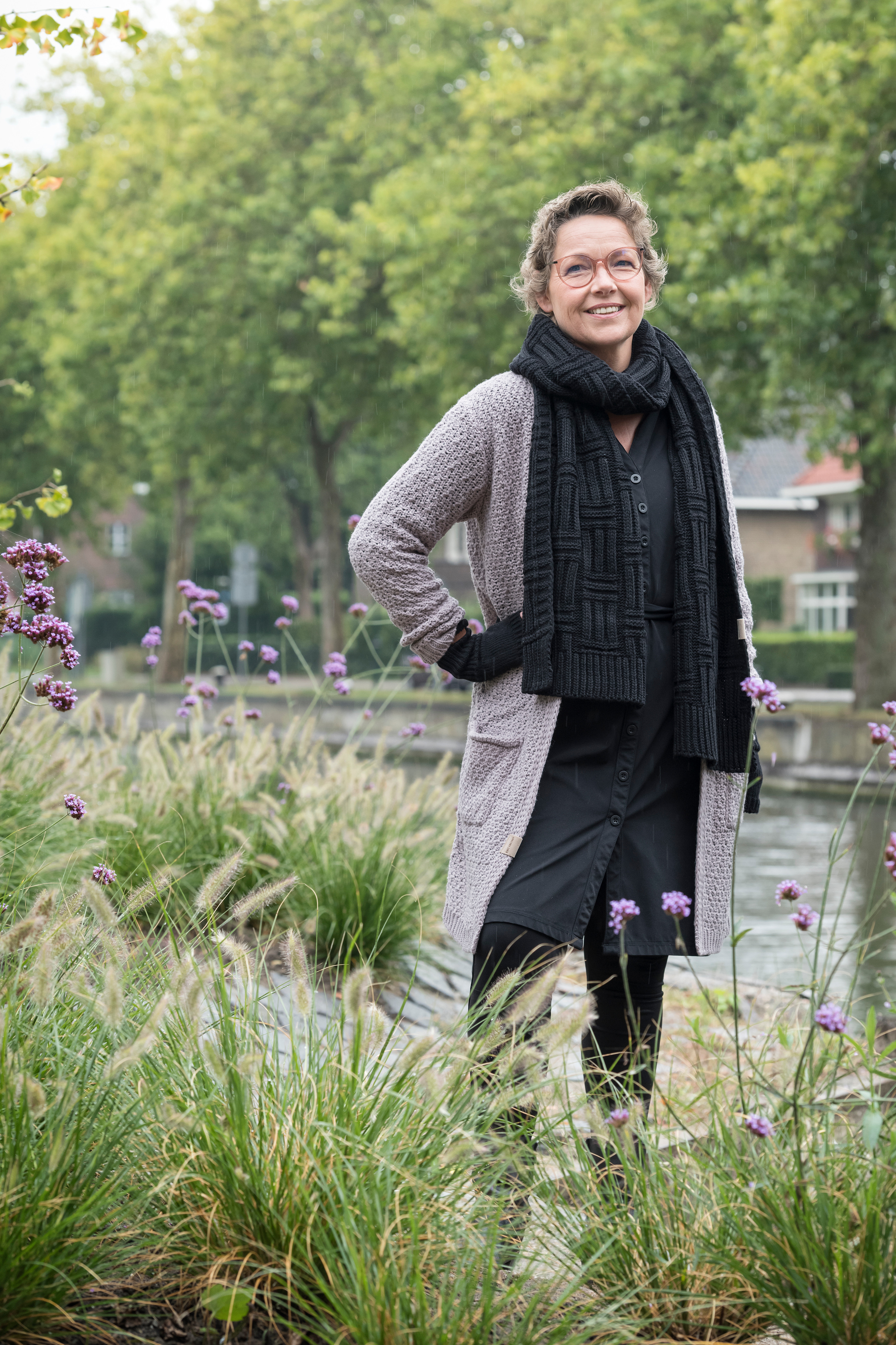 Luna Knitted Cardigan Mauve - 36/38 - With side pockets