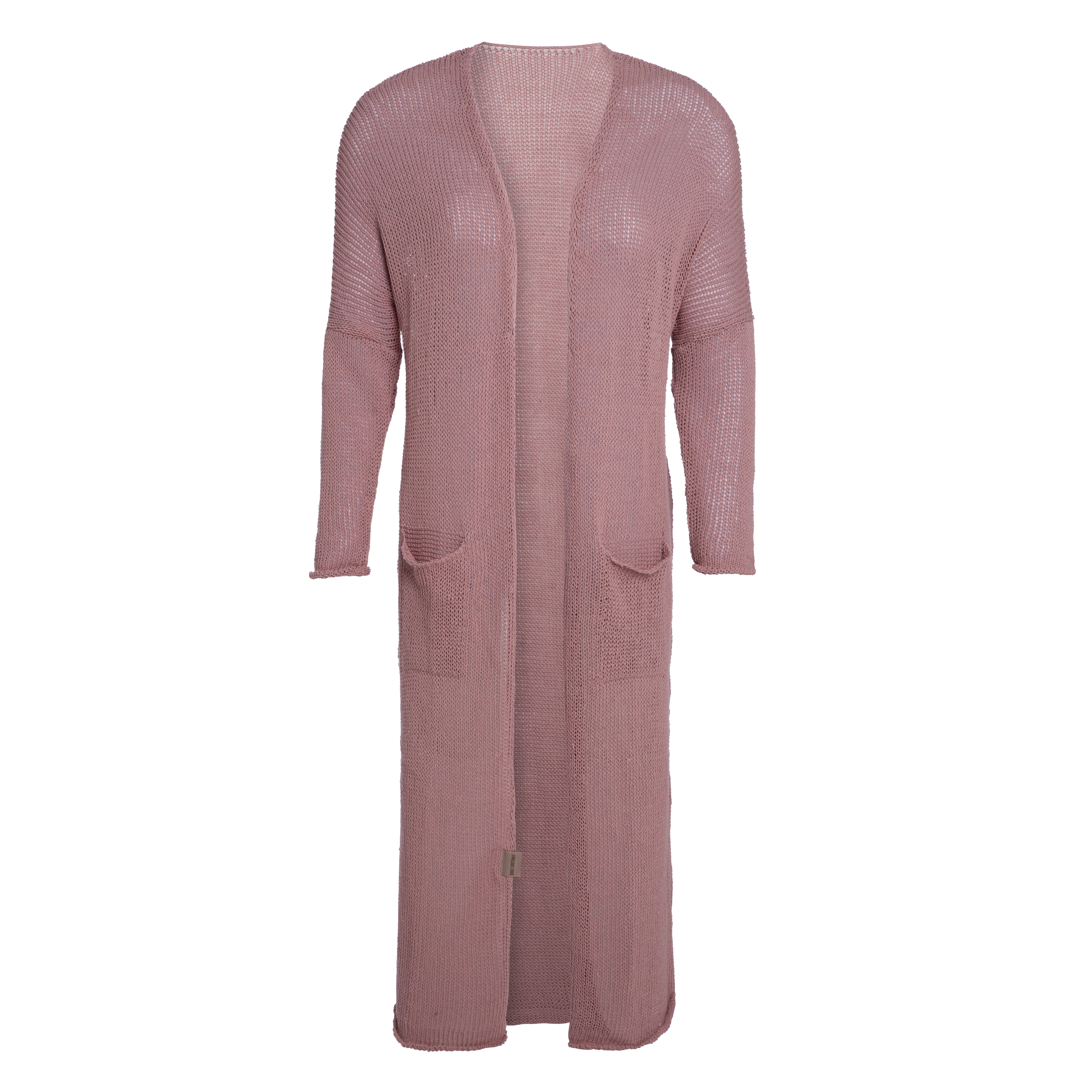 Jasmin Lang Gebreid Vest Oud Roze - 36/38 - Met steekzakken