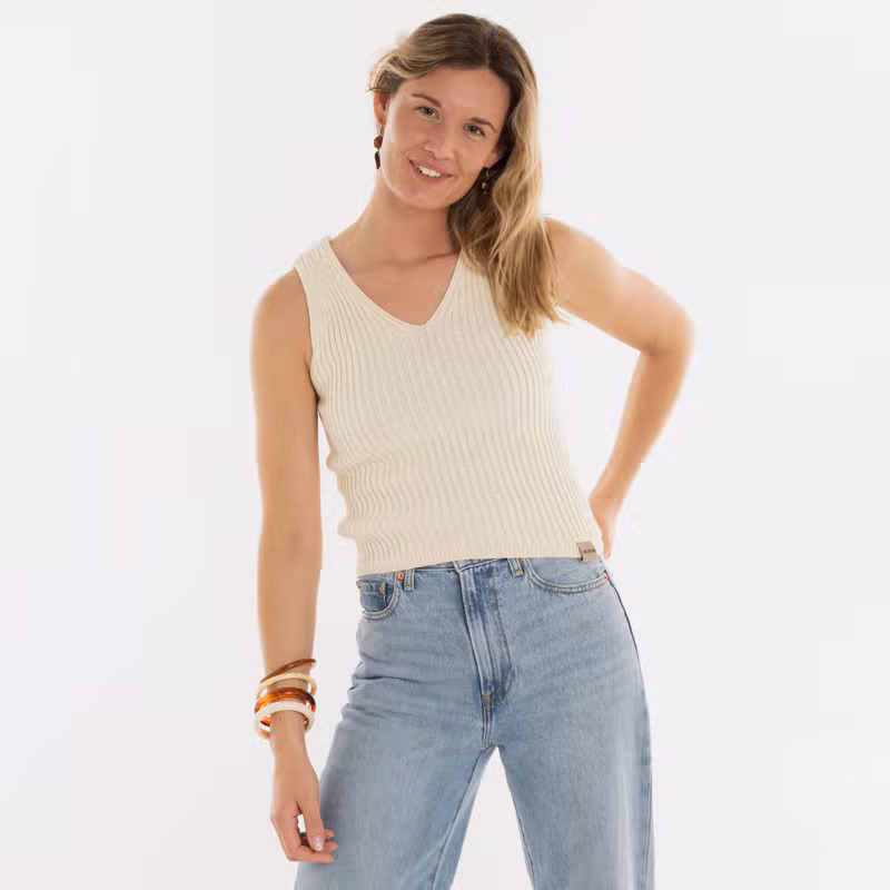 Layla Knitted Top Ecru - 36/38