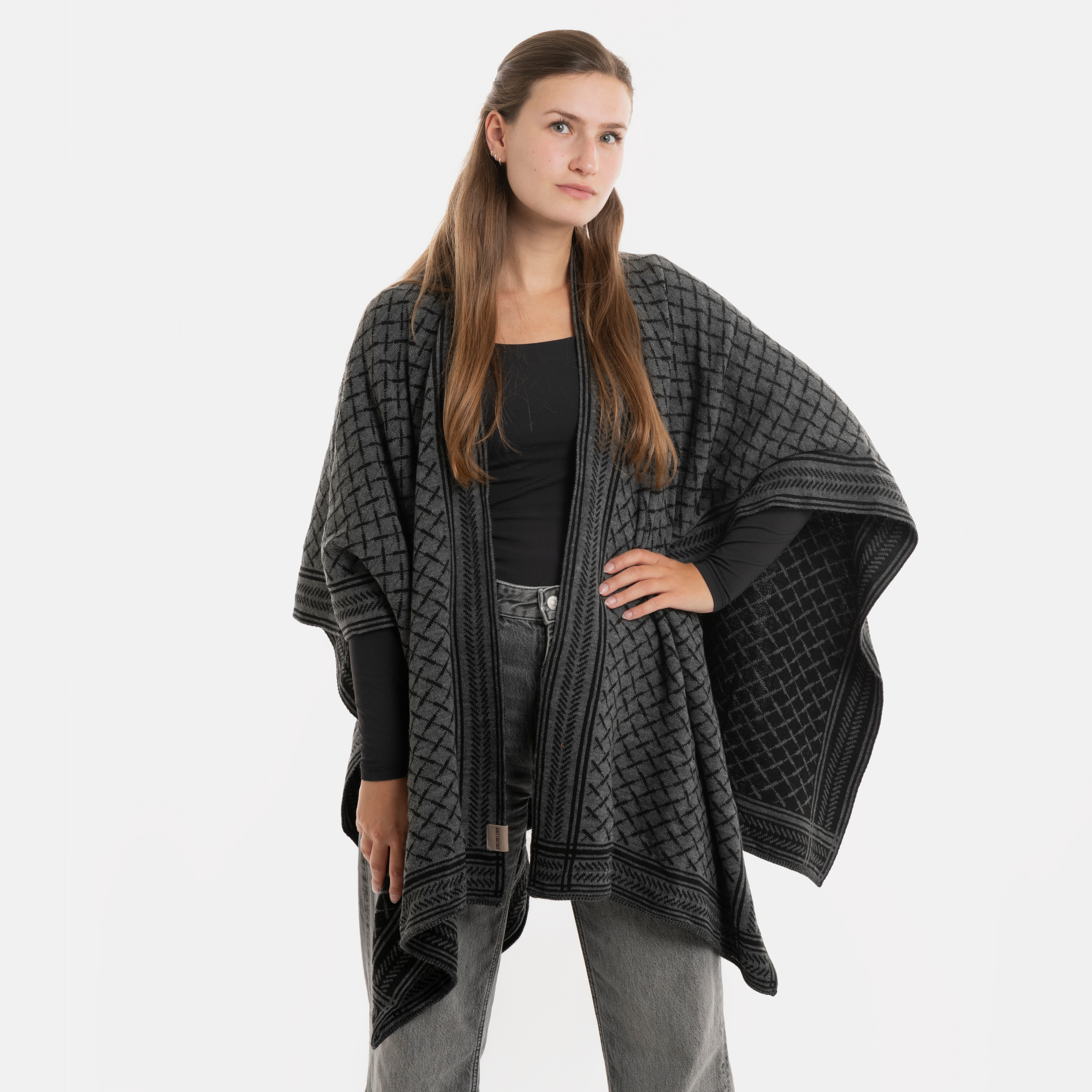Dusk Poncho Cape Schwarz/Anthrazit