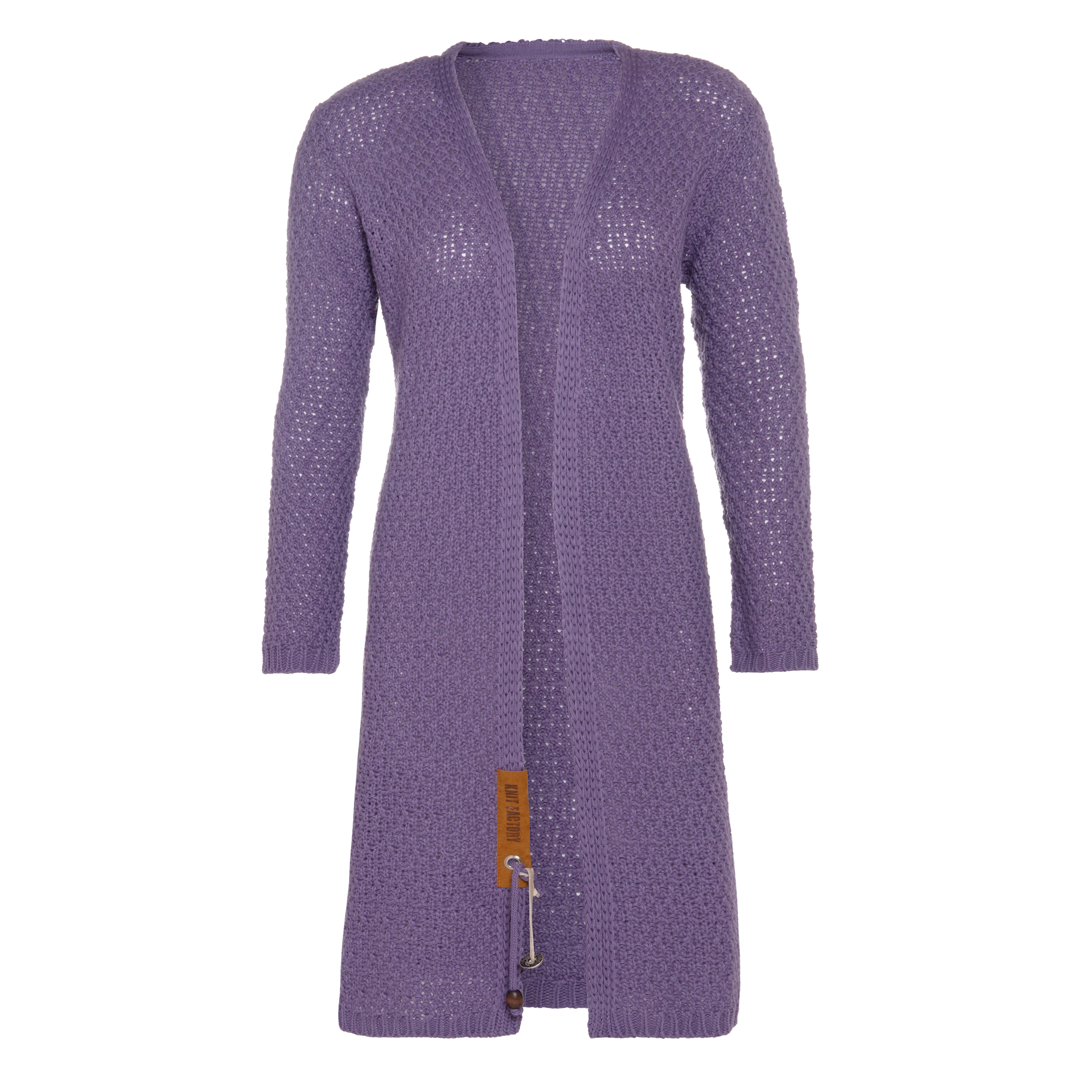 Luna Long Knitted Cardigan  Violet - 36/38