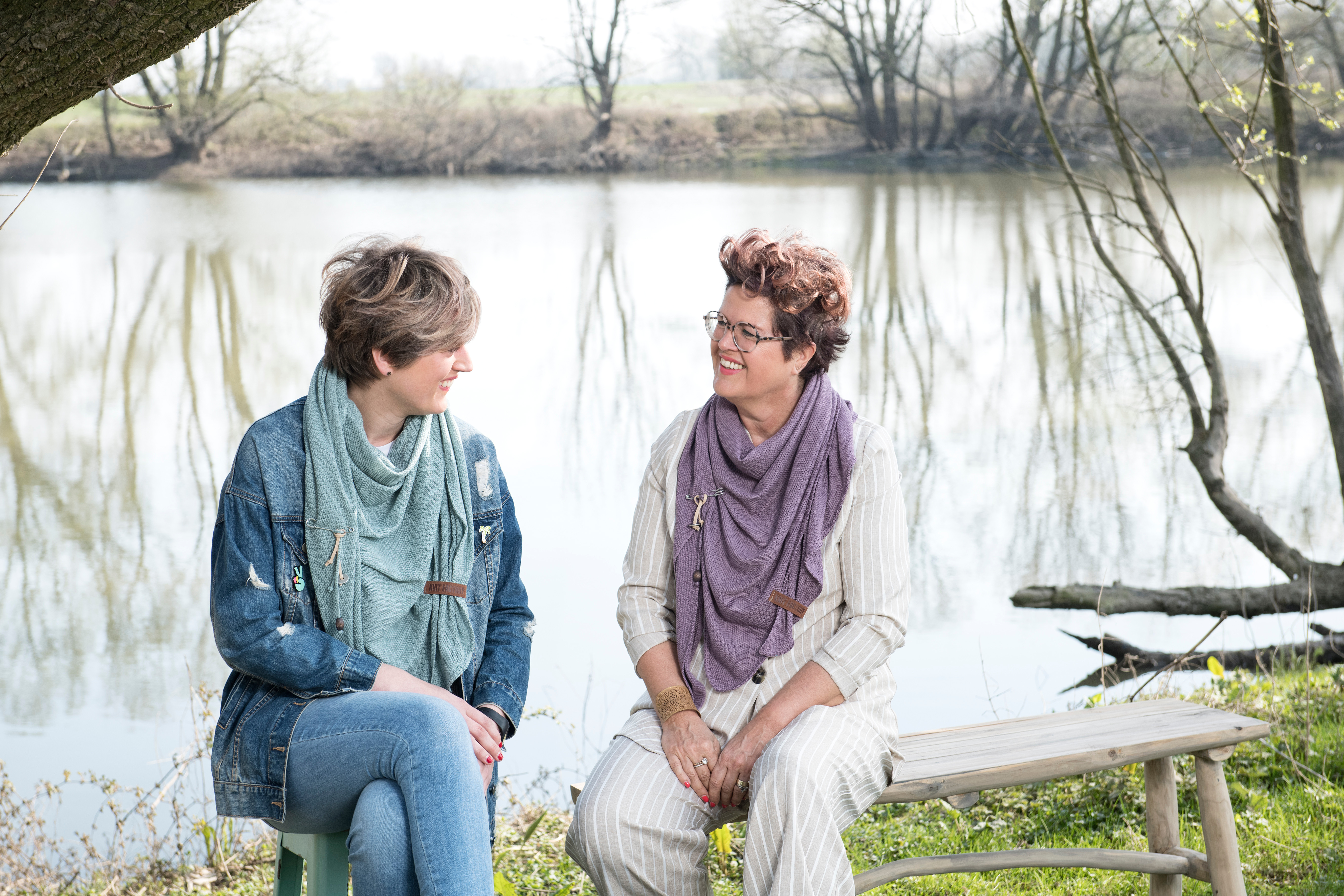 Lola Triangle Scarf Stone Green