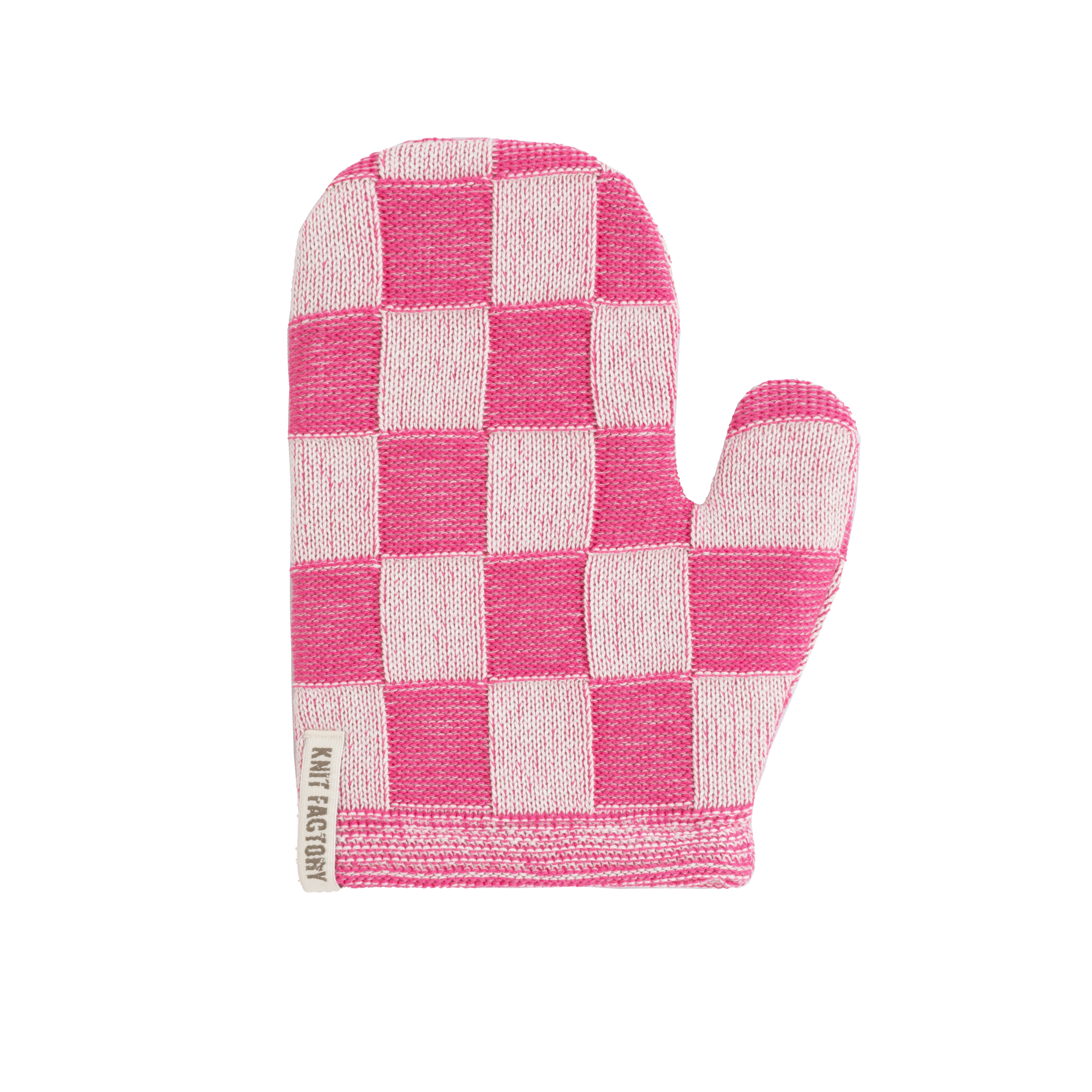 Ofenhandschuh Block Ecru/Fuchsia